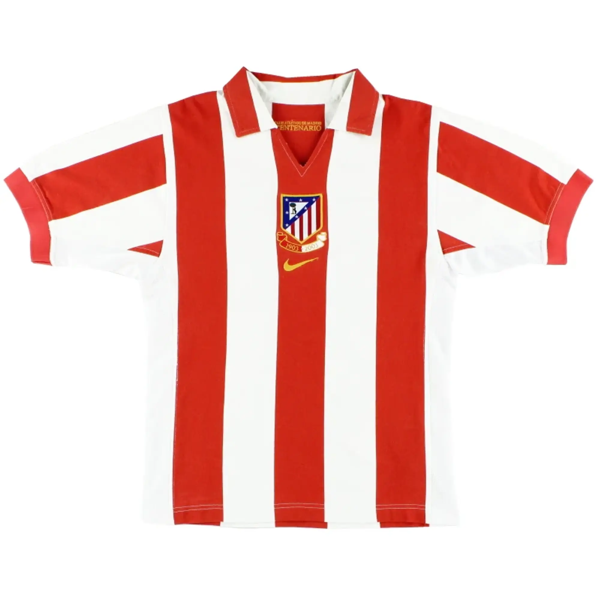 2003-04 Atletico Madrid Nike Centenary Home Shirt M - Atletico Madrid / Excellent / Medium