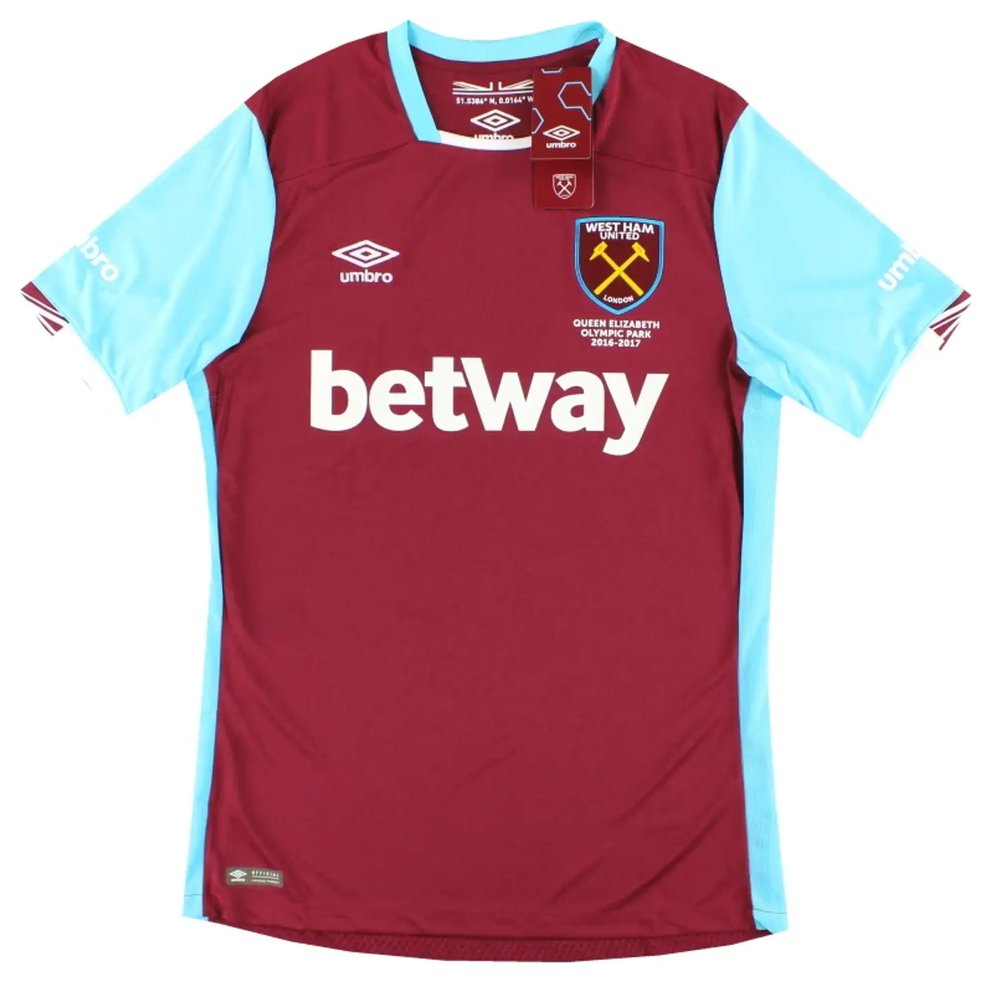 2016-17 West Ham Umbro Home Shirt *w/tags* M - West Ham / w/tags / Medium