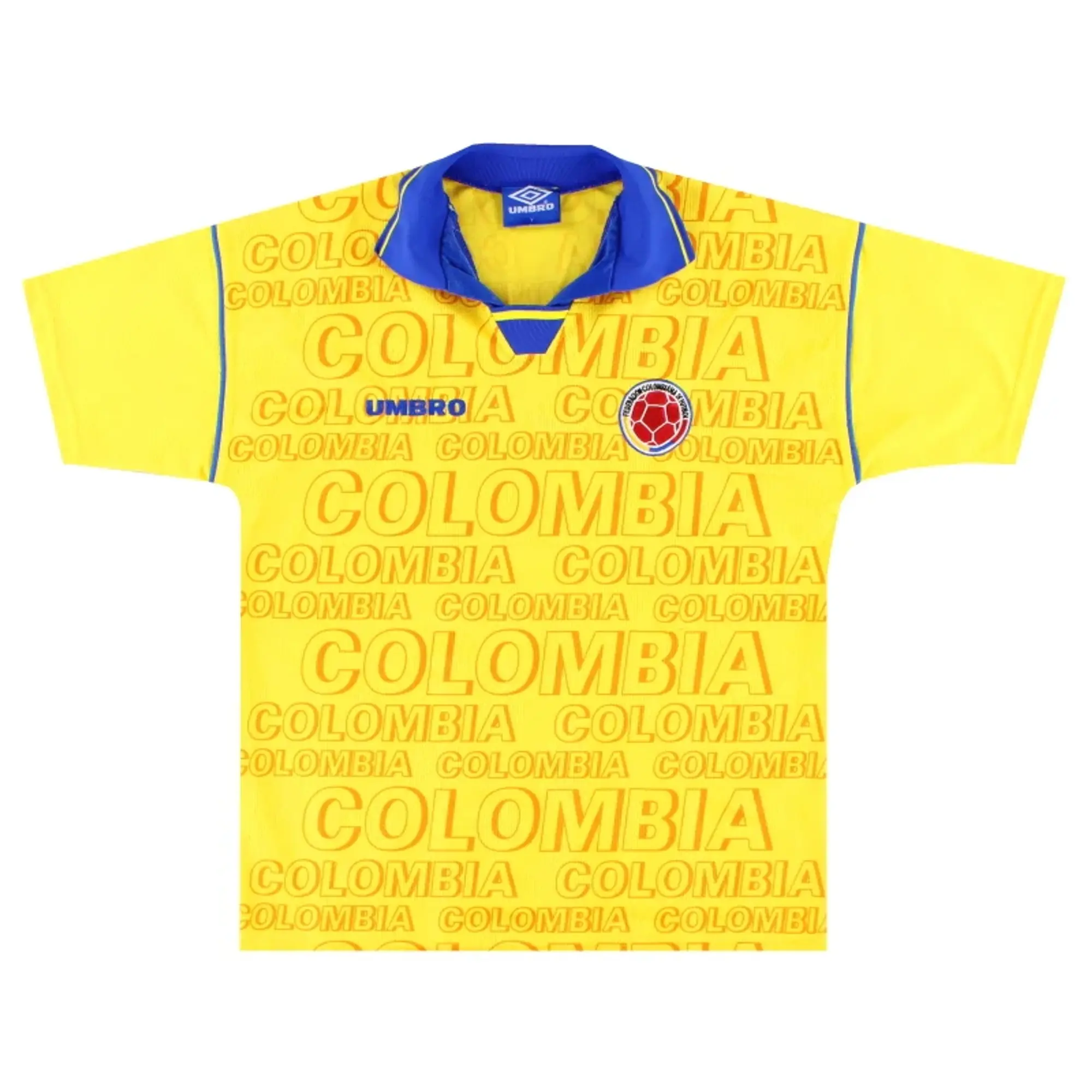 1995-96 Colombia Umbro Home Shirt Y - Colombia / Excellent / Youth