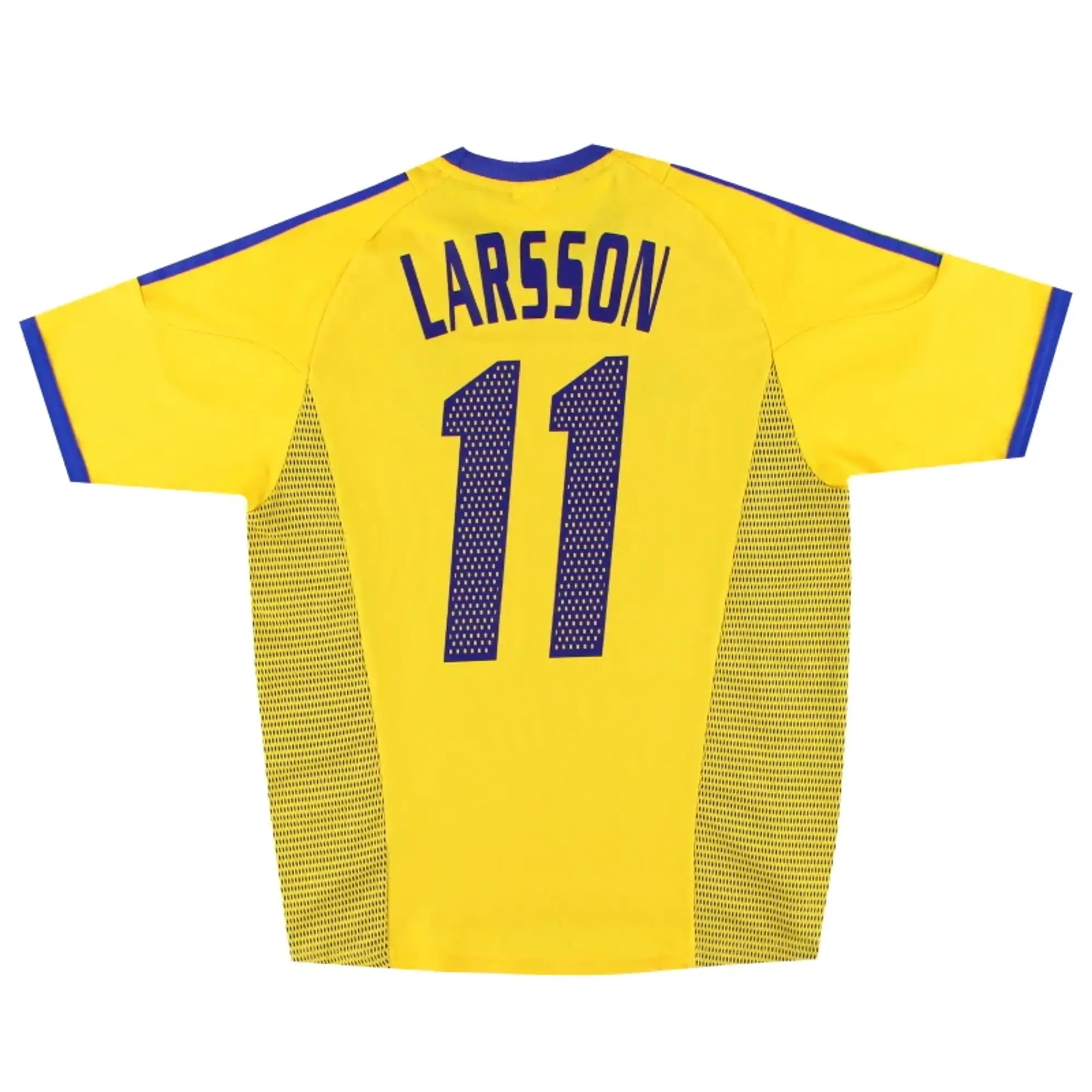 2002-03 Sweden adidas Home Shirt Larsson #11 S - Sweden / Excellent / Small