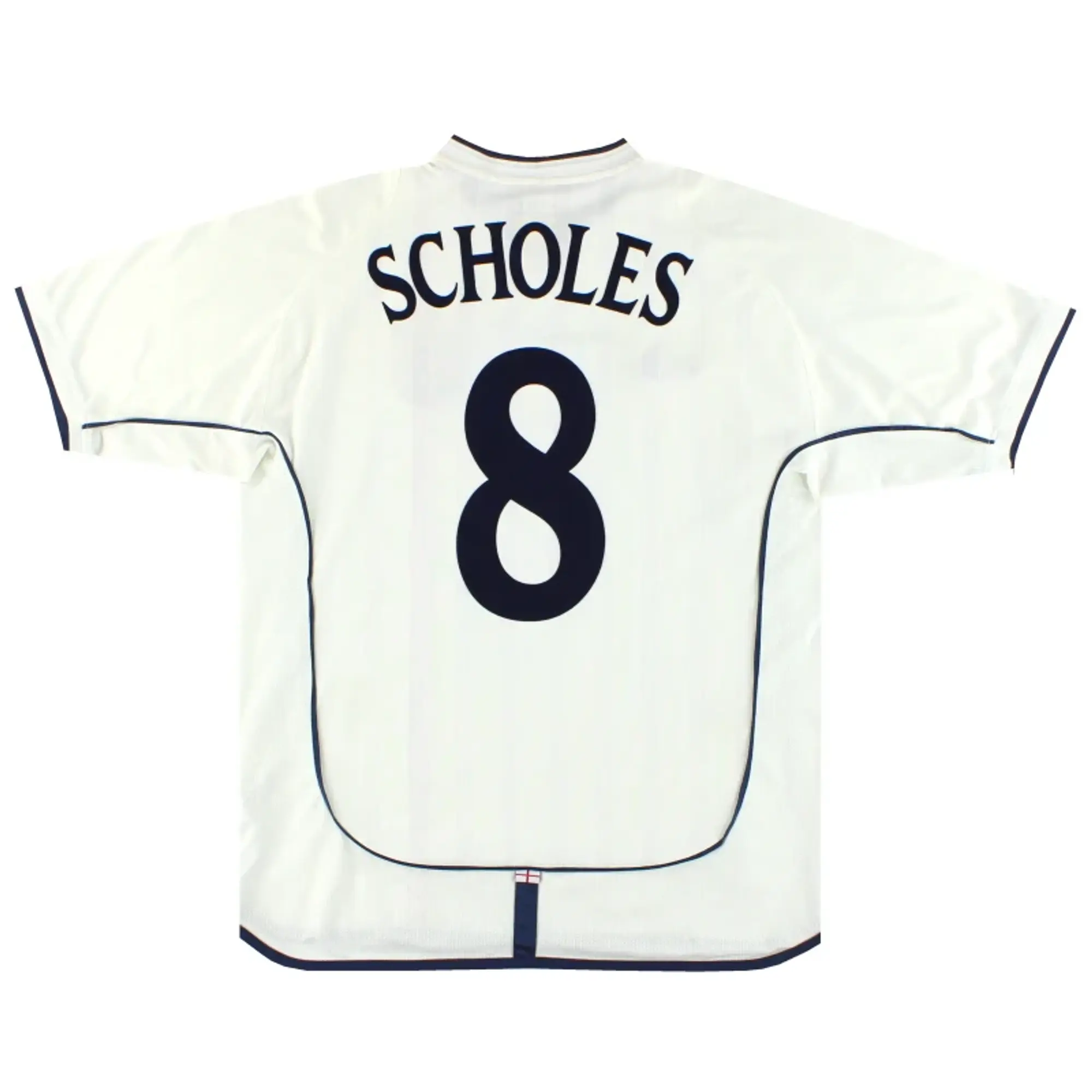 2001-03 England Umbro Home Shirt Scholes #8 L - England / Excellent / Large