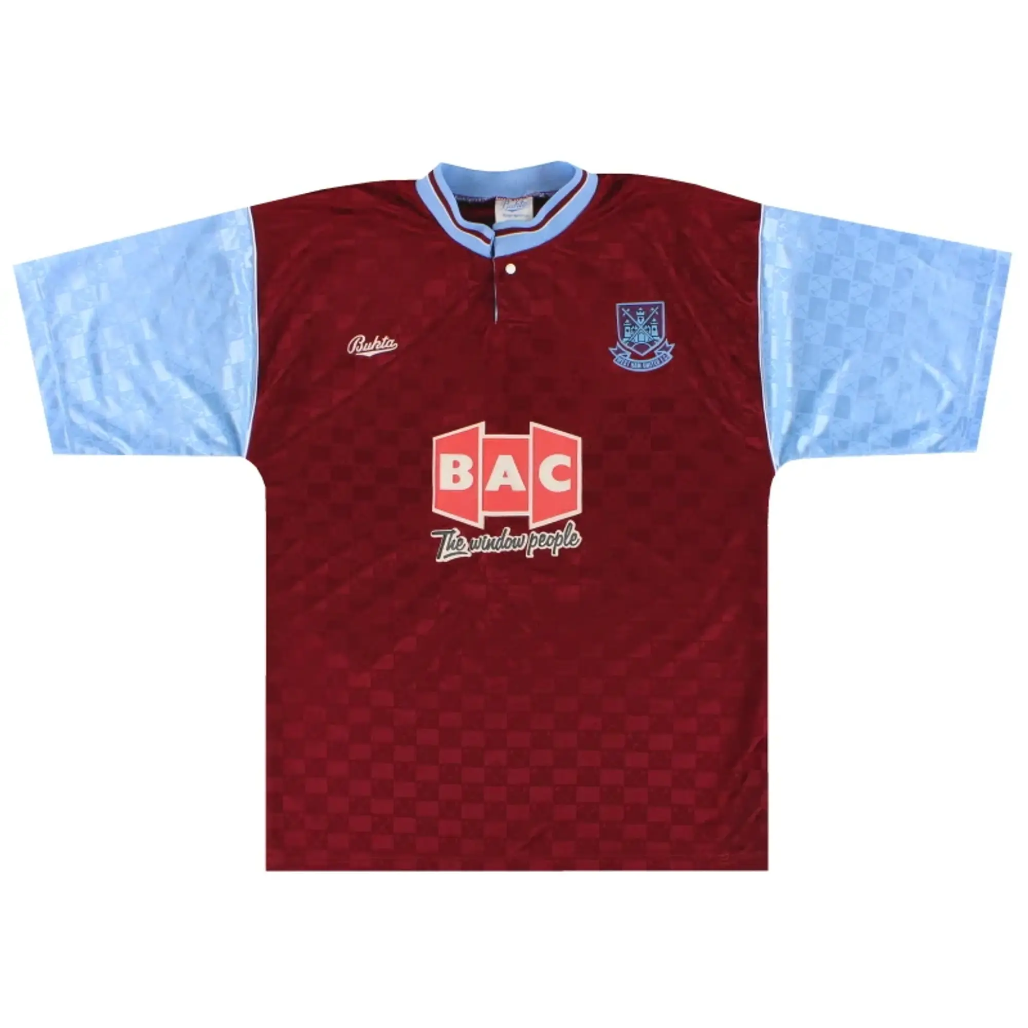 1990-91 West Ham Bukta Home Shirt *Mint* M - West Ham / Mint / Medium