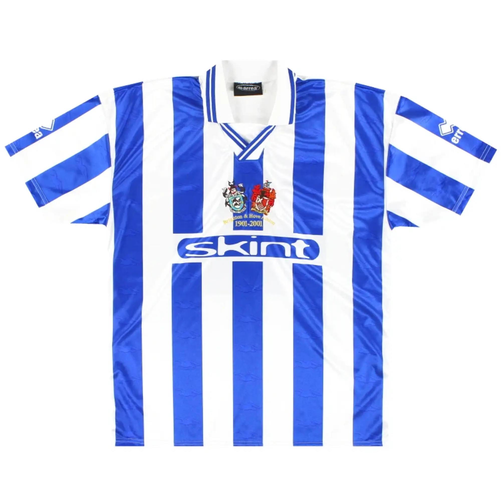 2001-02 Brighton Errea Centenary Home Shirt XL - Brighton and Hove Albion / Mint / XL