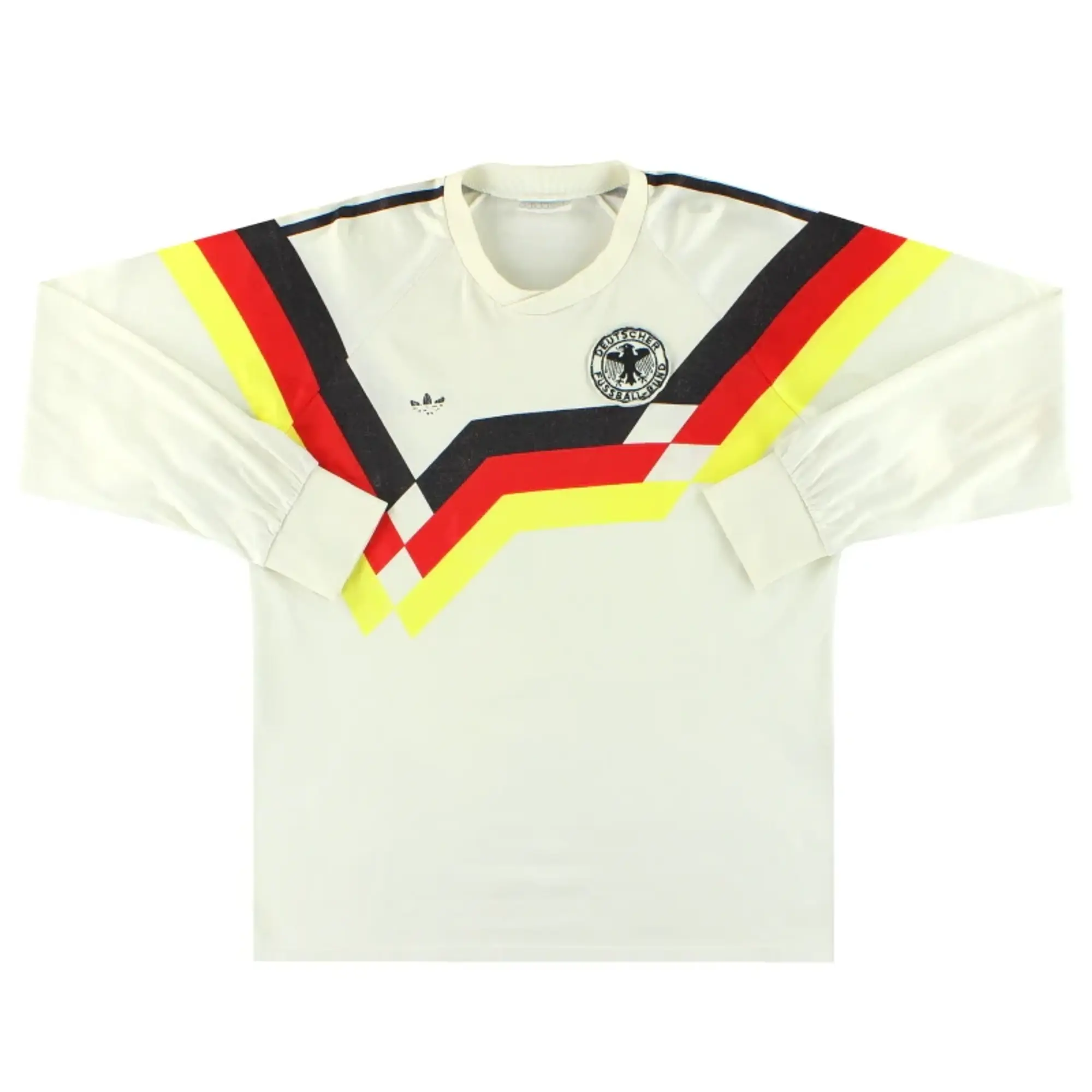 1988-90 West Germany adidas Home Shirt L/S L - Germany / Excellent / Large