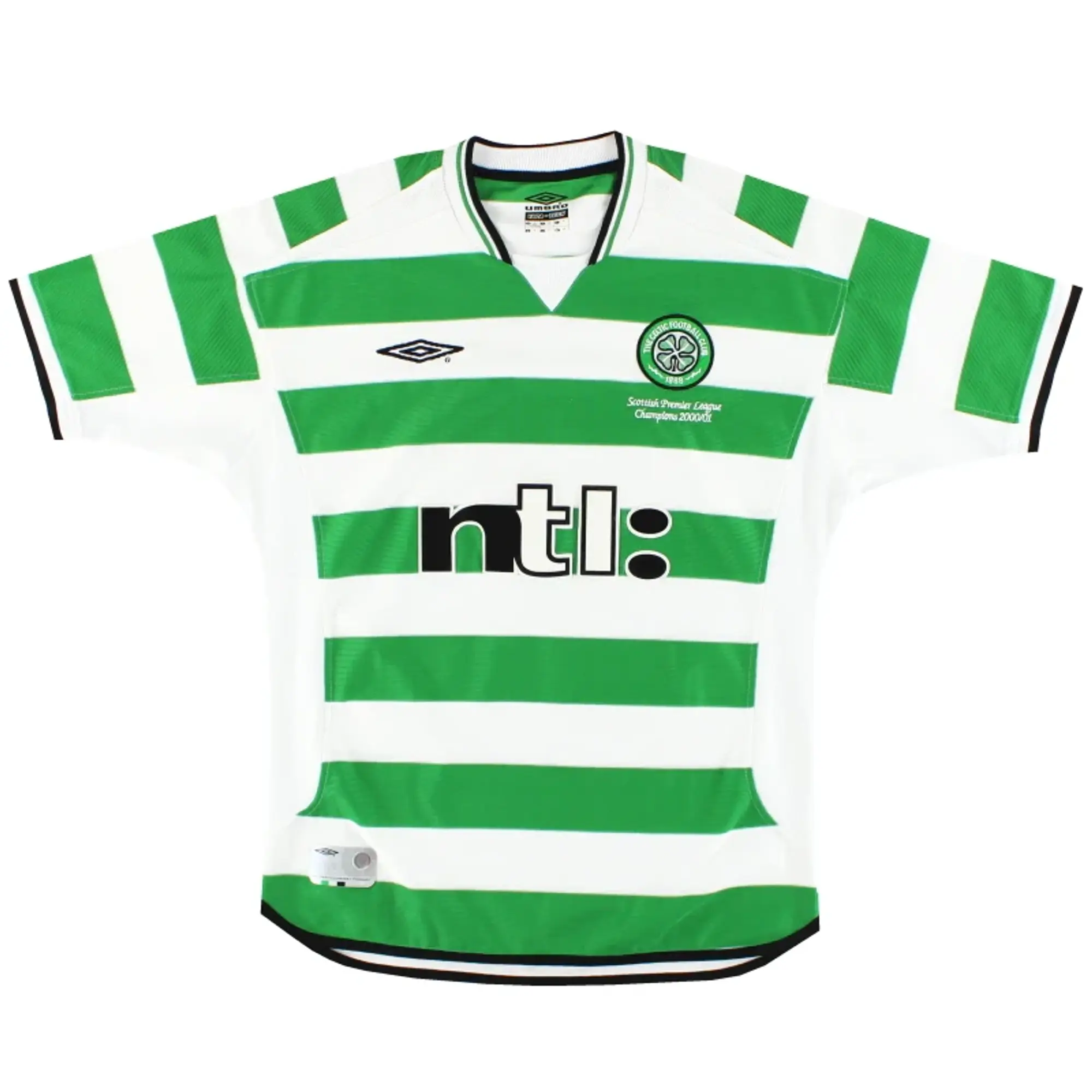 2001-03 Celtic Umbro 'Champions' Home Shirt XL - Celtic / Excellent / XL