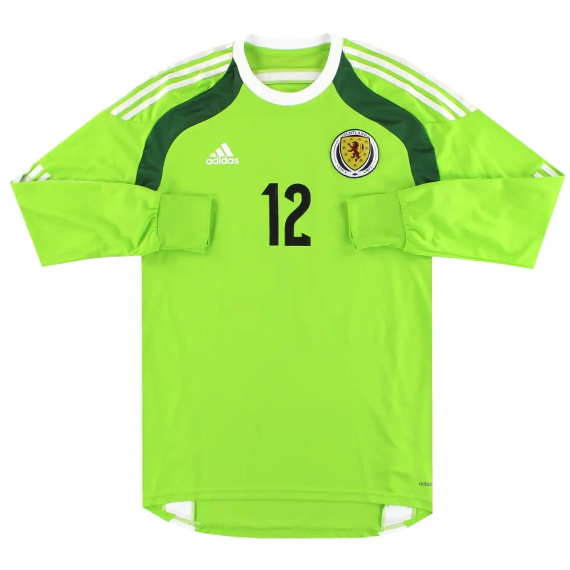 2014-15 Scotland adidas Formotion Player Issue Goalkeeper Shirt #12 *As New* - Scotland / As New / Small