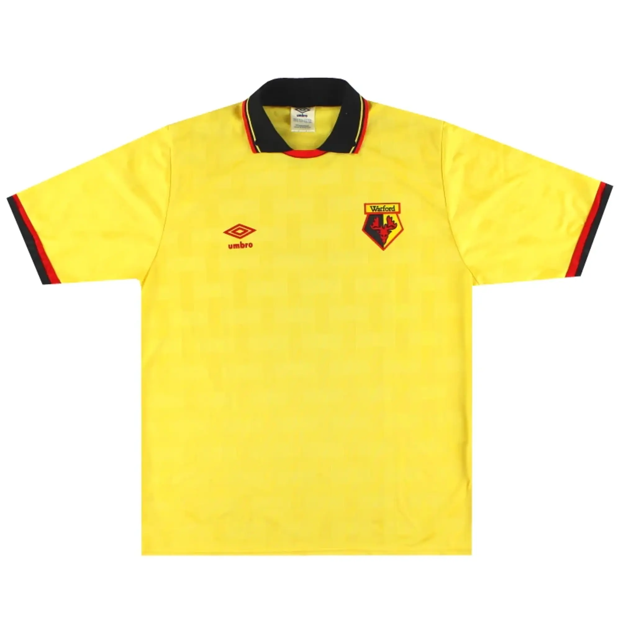 1989-91 Watford Umbro Home Shirt L - Watford / Excellent / Large
