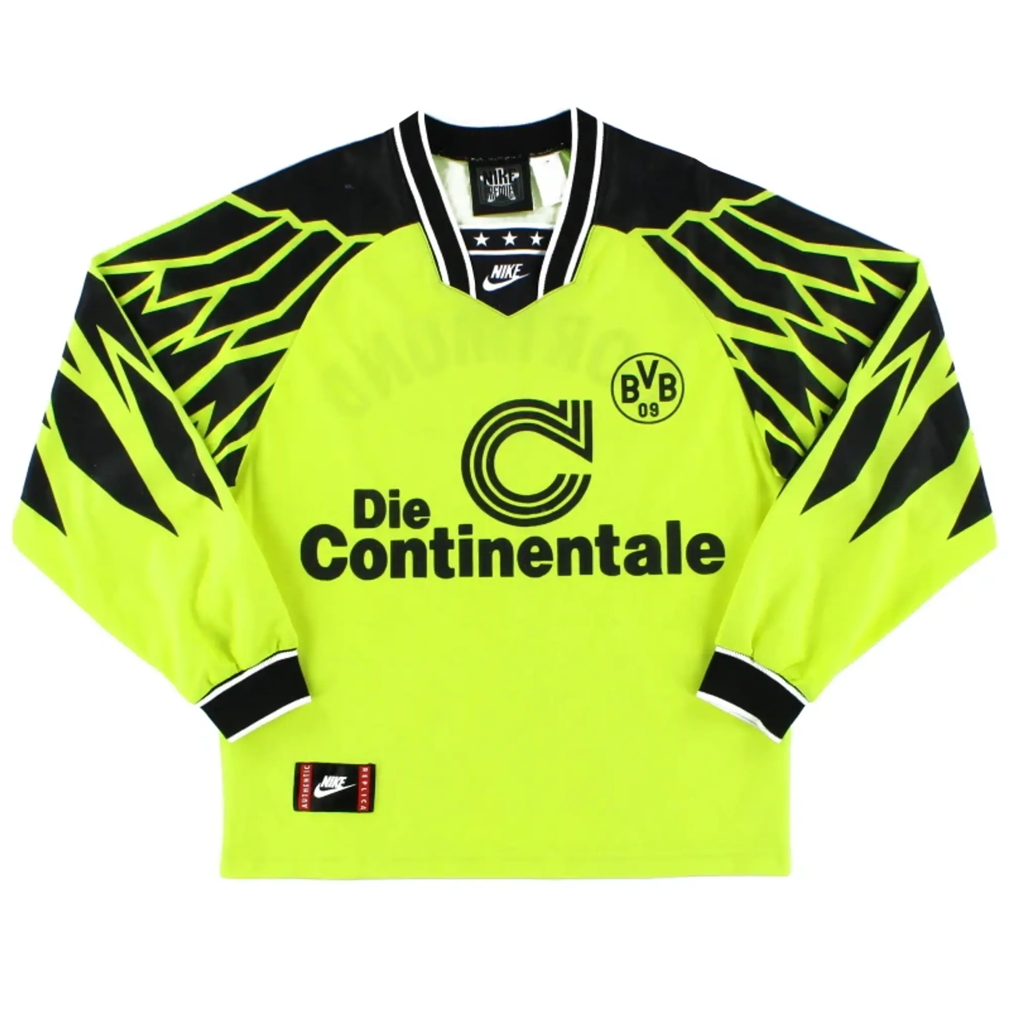 1994-95 Borussia Dortmund Nike Home Shirt L/S L - Dortmund / Very Good / Large