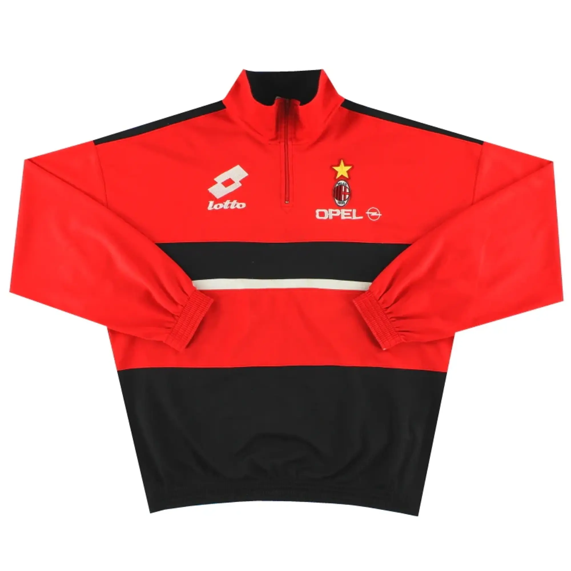1995-96 AC Milan Lotto 1/4 Zip Training Top L - AC Milan / Excellent / Large