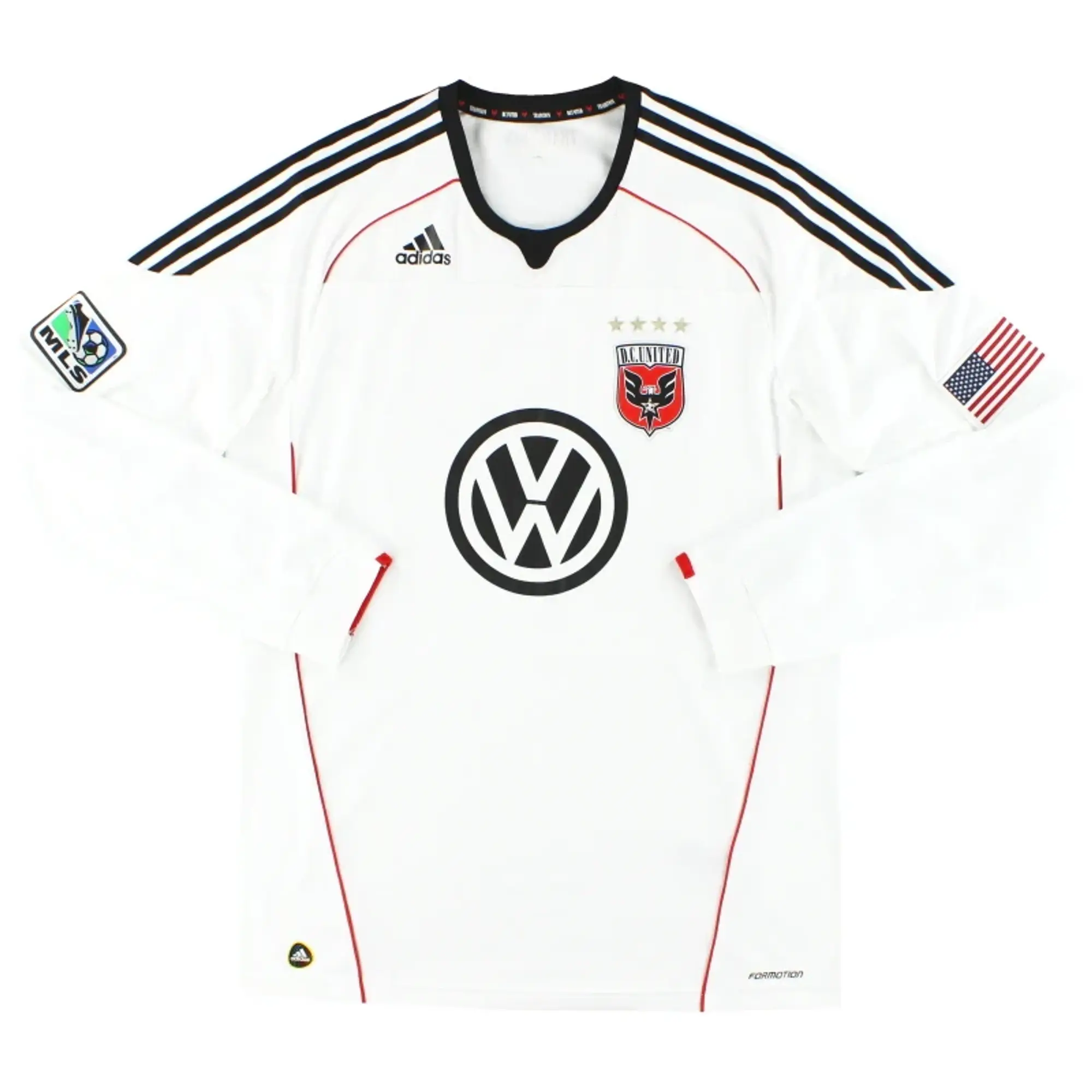 2010-11 DC United adidas 'Formotion' Away Shirt L/S XL - USA Soccer Clubs / Excellent / XL