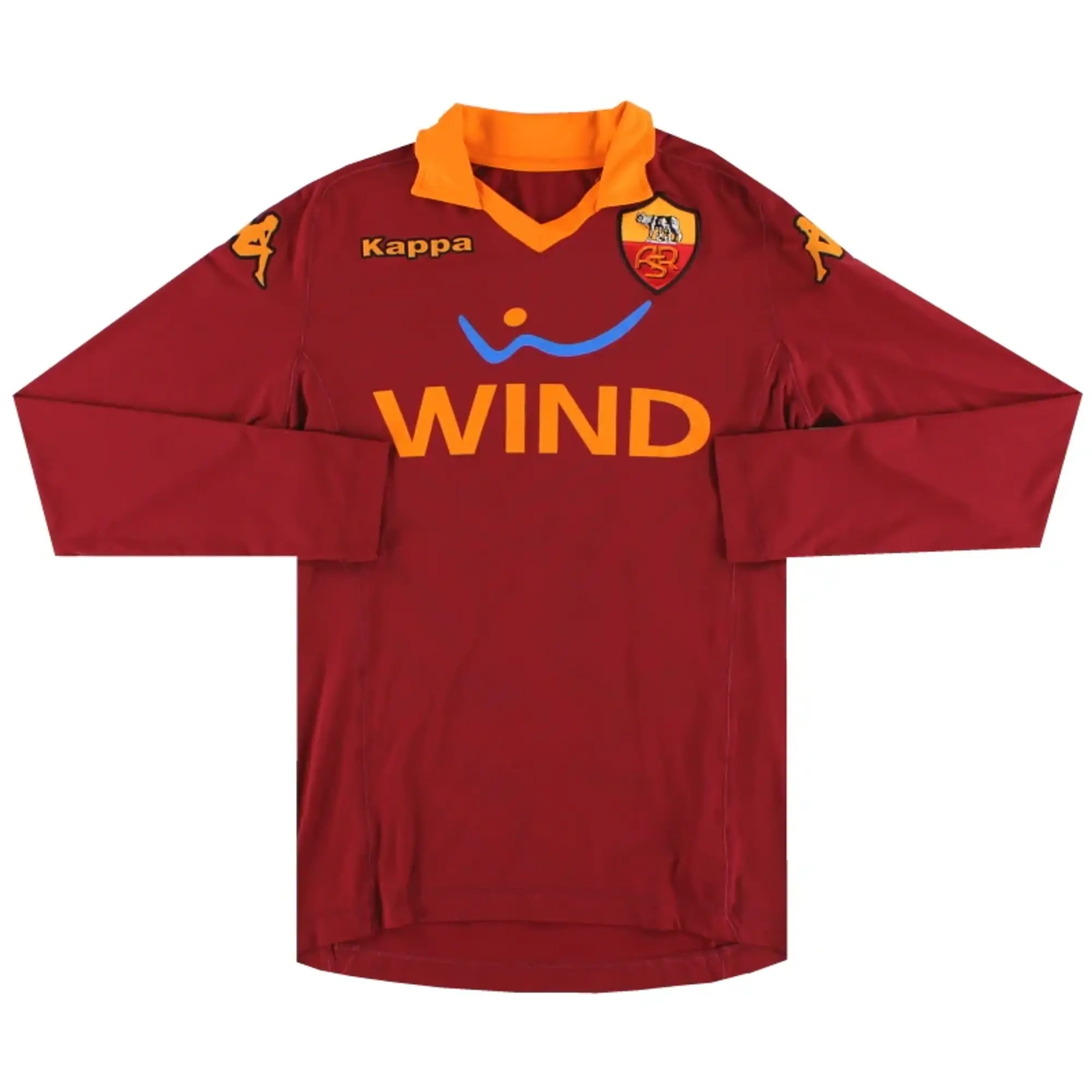 2012-13 Roma Kappa Match Issue Home Shirt *Mint* L/S #2 - Roma / Mint / Small