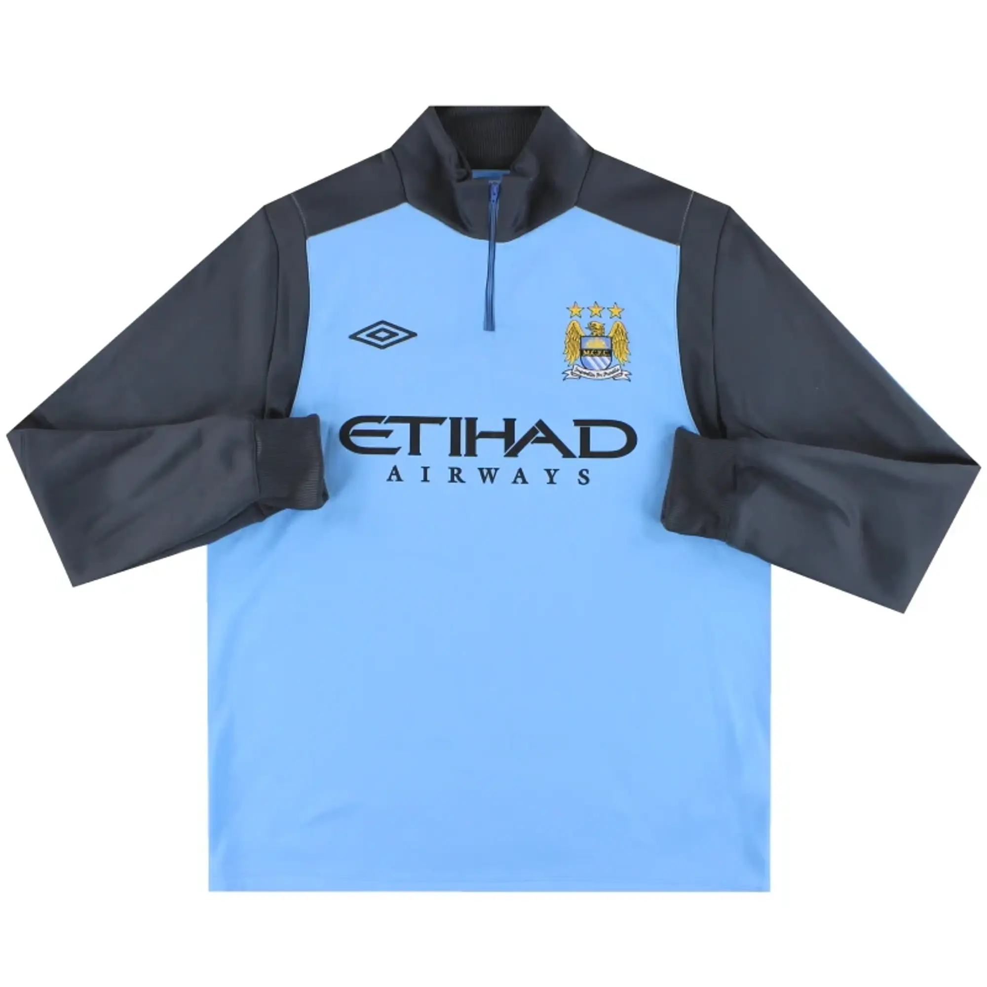2011-12 Manchester City Umbro 1/4 Zip Fleece Top L - Manchester City / Excellent / Large