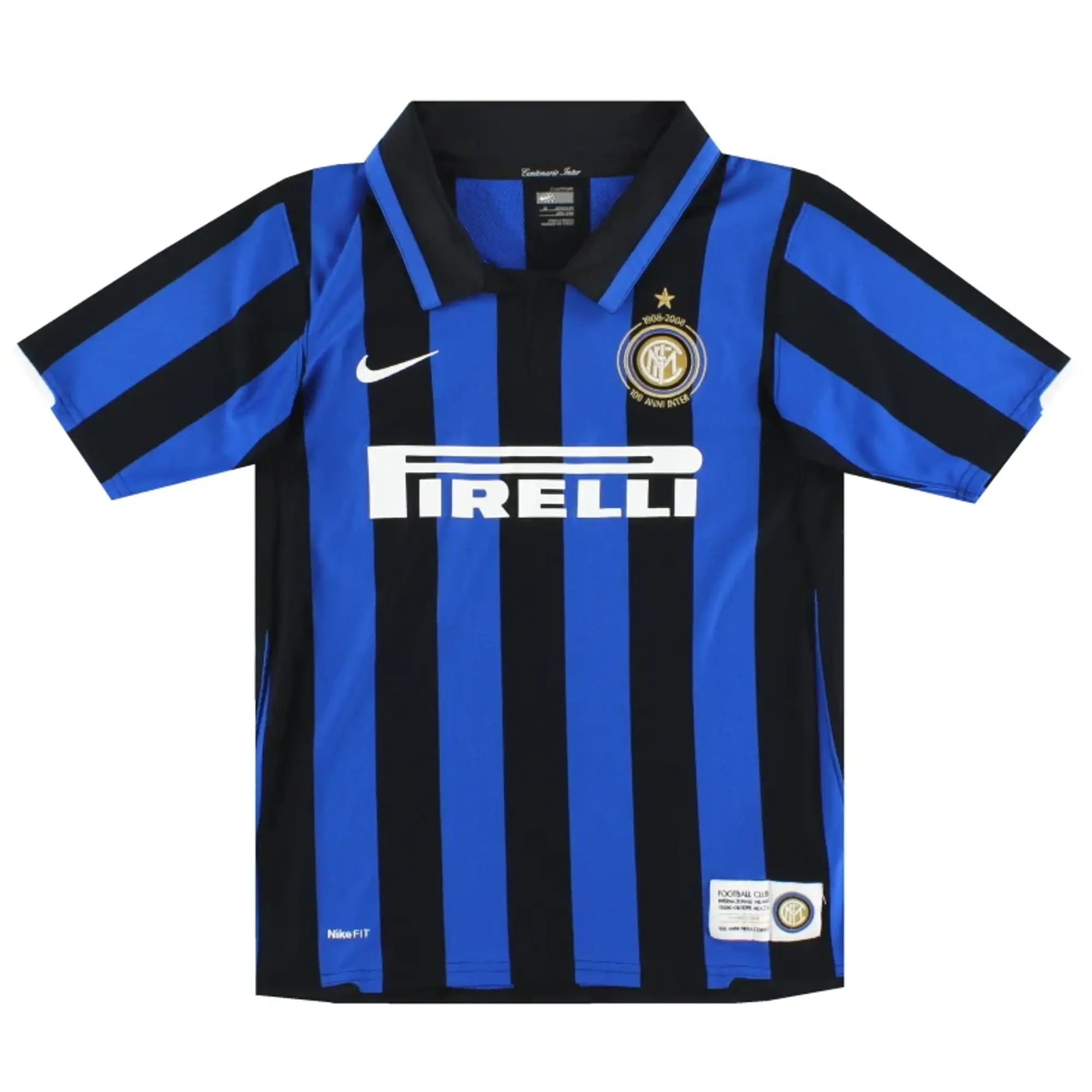 2007-08 Inter Milan Nike Centenary Home Shirt S.Boys - Inter Milan / Excellent / Youth