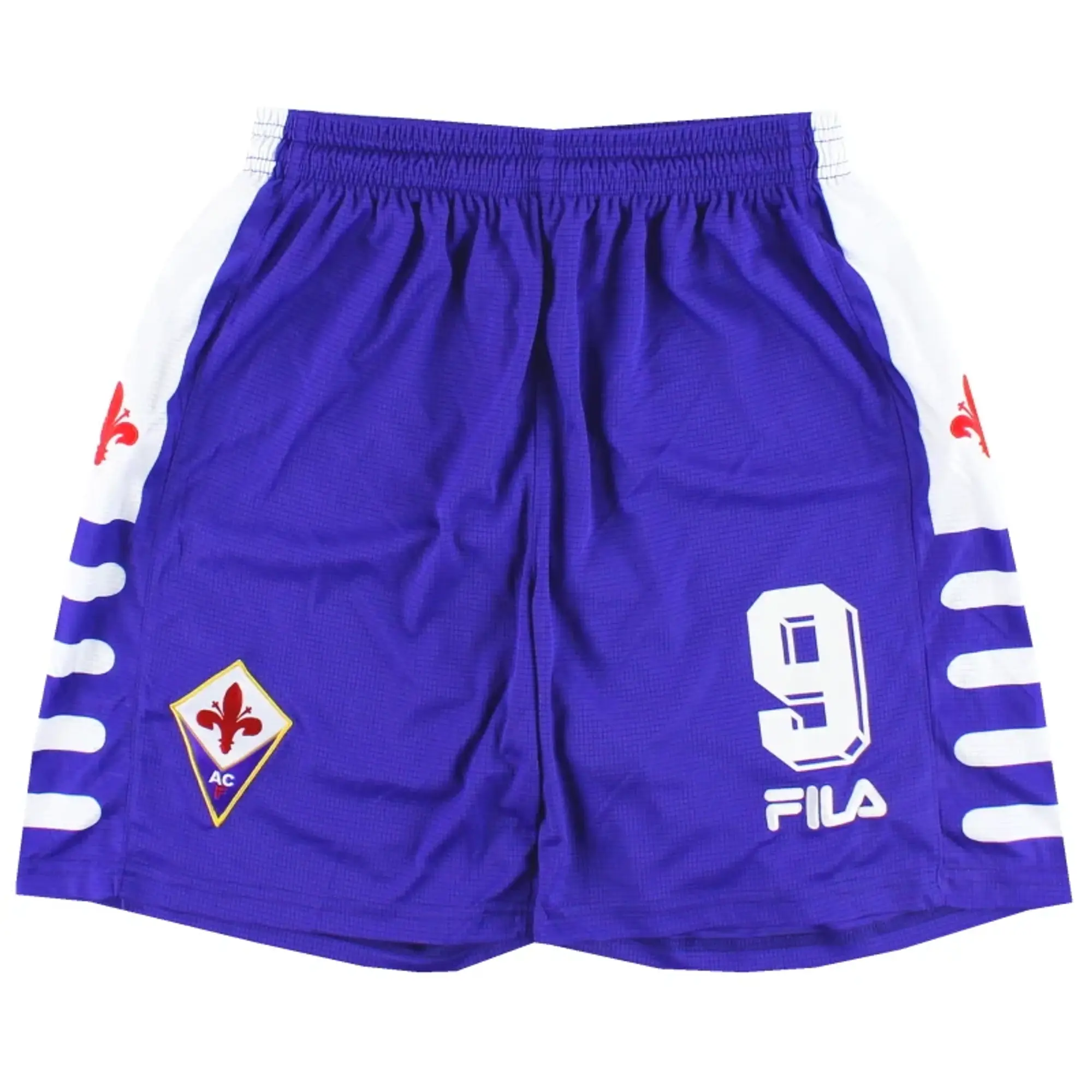 1998-99 Fiorentina Fila Home Shorts #9 M - Fiorentina / Excellent / Medium