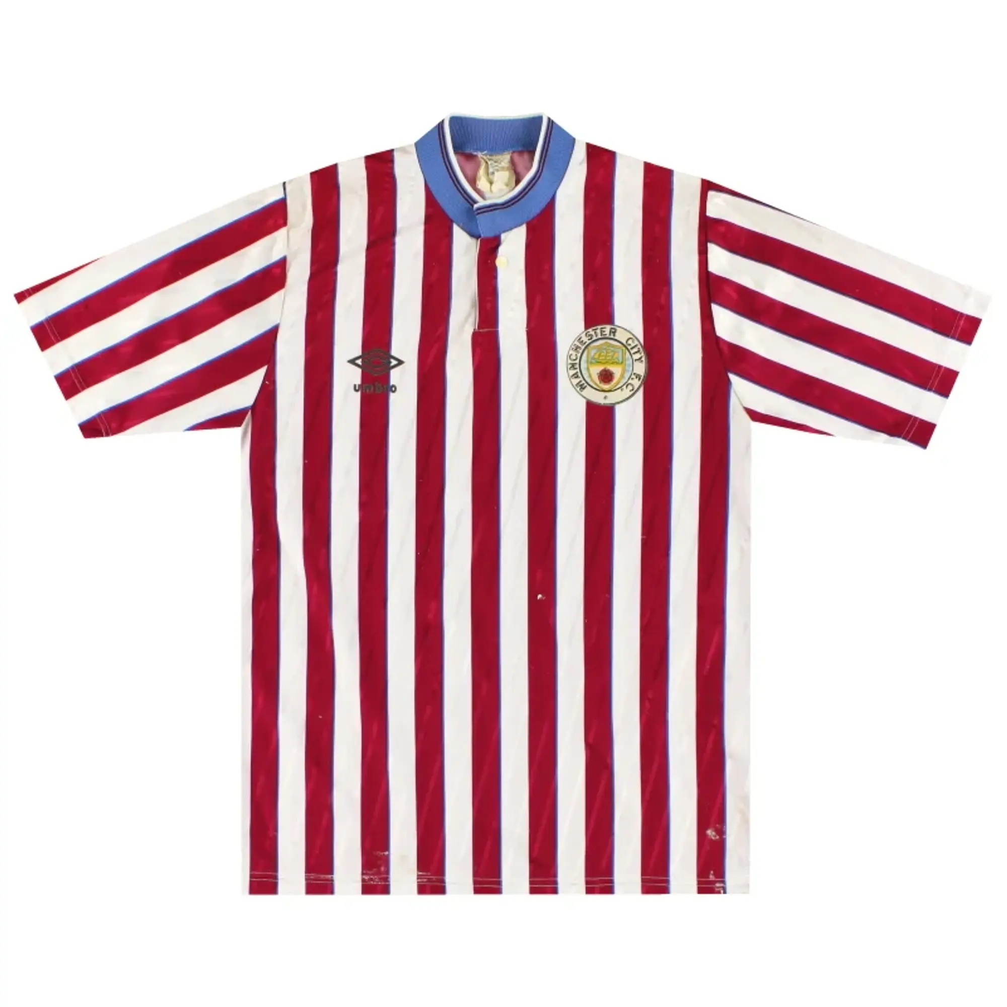 1988-90 Manchester City Umbro Away Shirt L - Manchester City / Good / Large