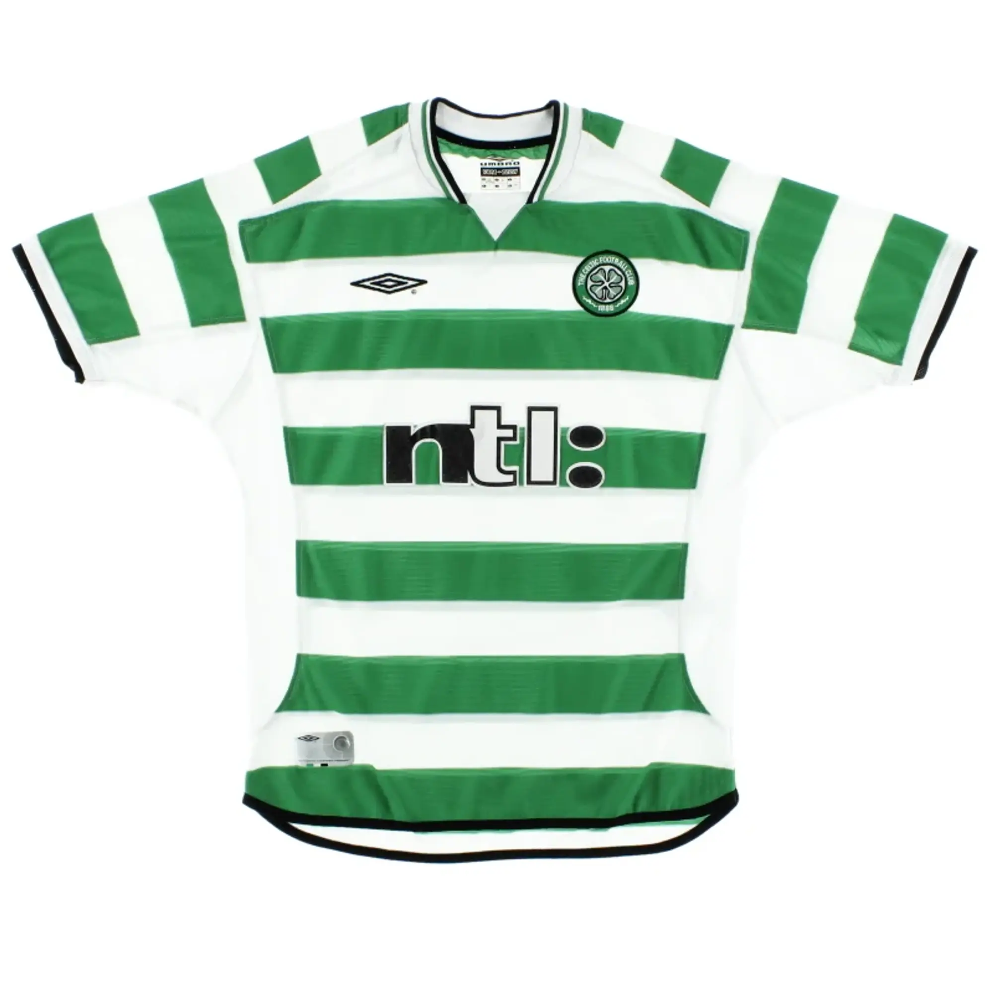 2001-03 Celtic Umbro Home Shirt L - Celtic / Excellent / Large