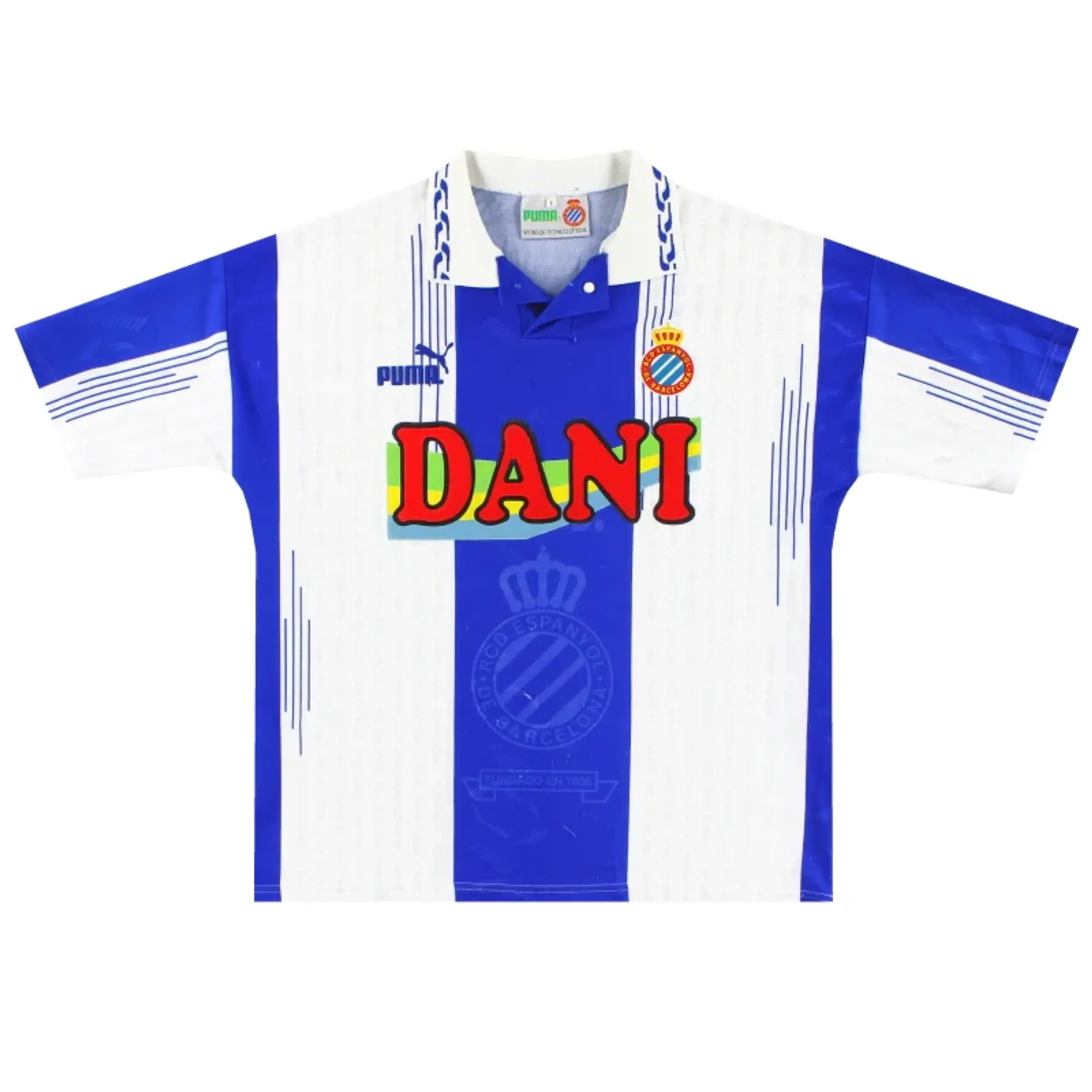 1995-96 Espanyol Puma Home Shirt L - Espanyol / Very good / Large