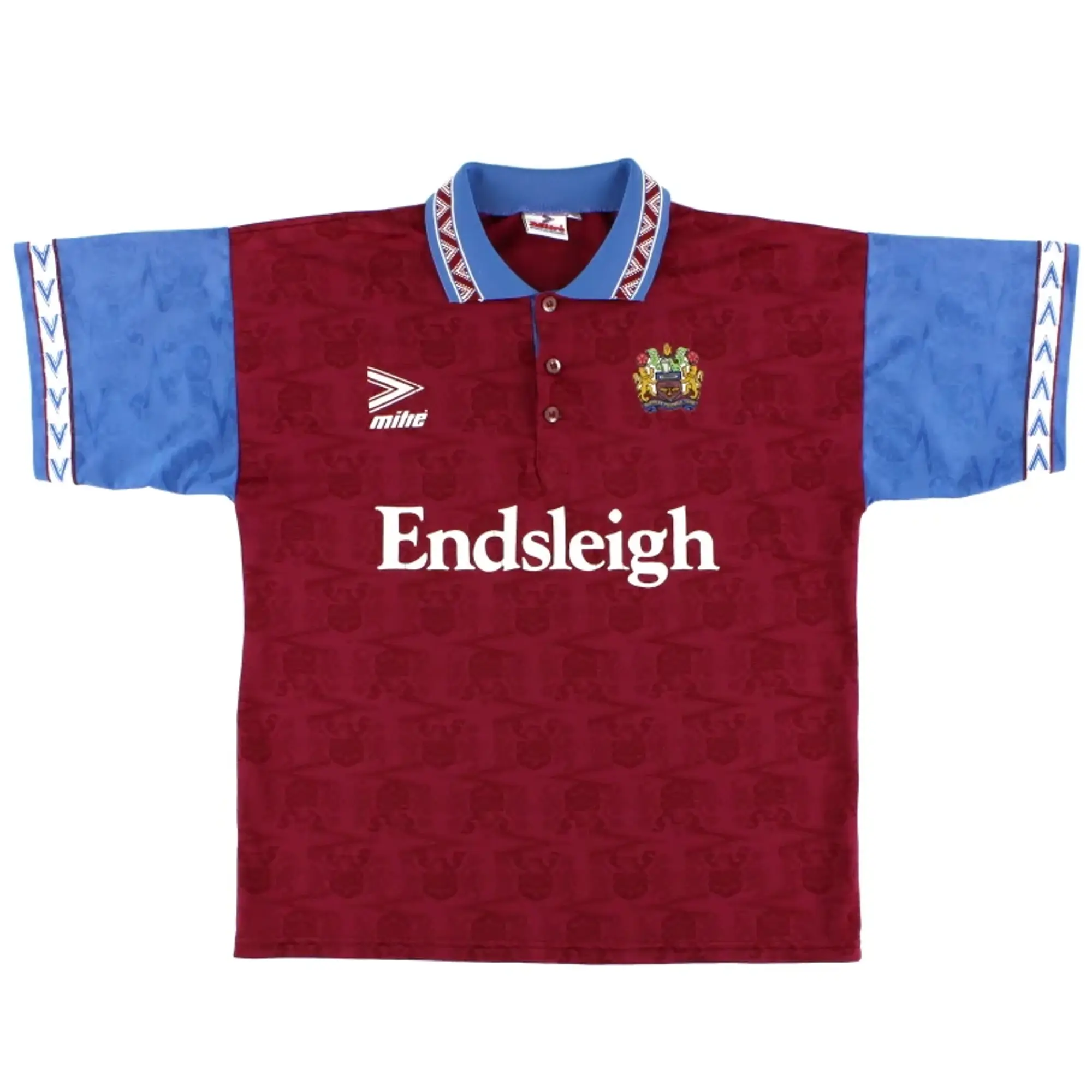 1993-95 Burnley Mitre Home Shirt M - Burnley / Very Good / Medium
