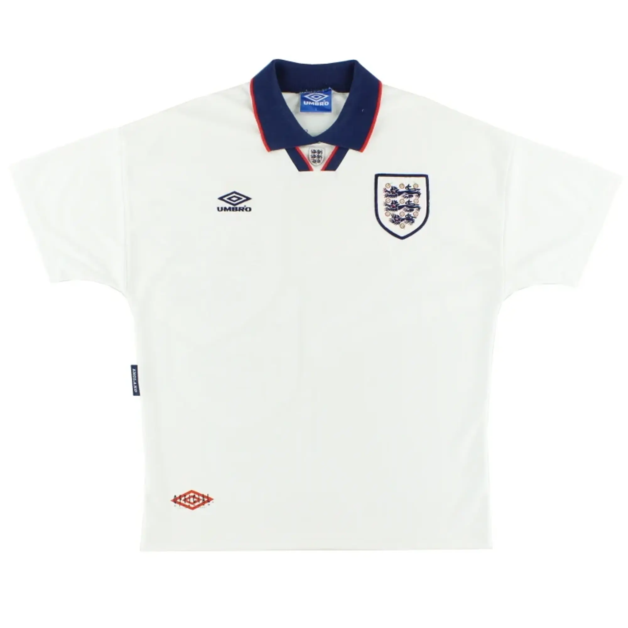 1993-95 England Umbro Home Shirt L - England / Very good / Large