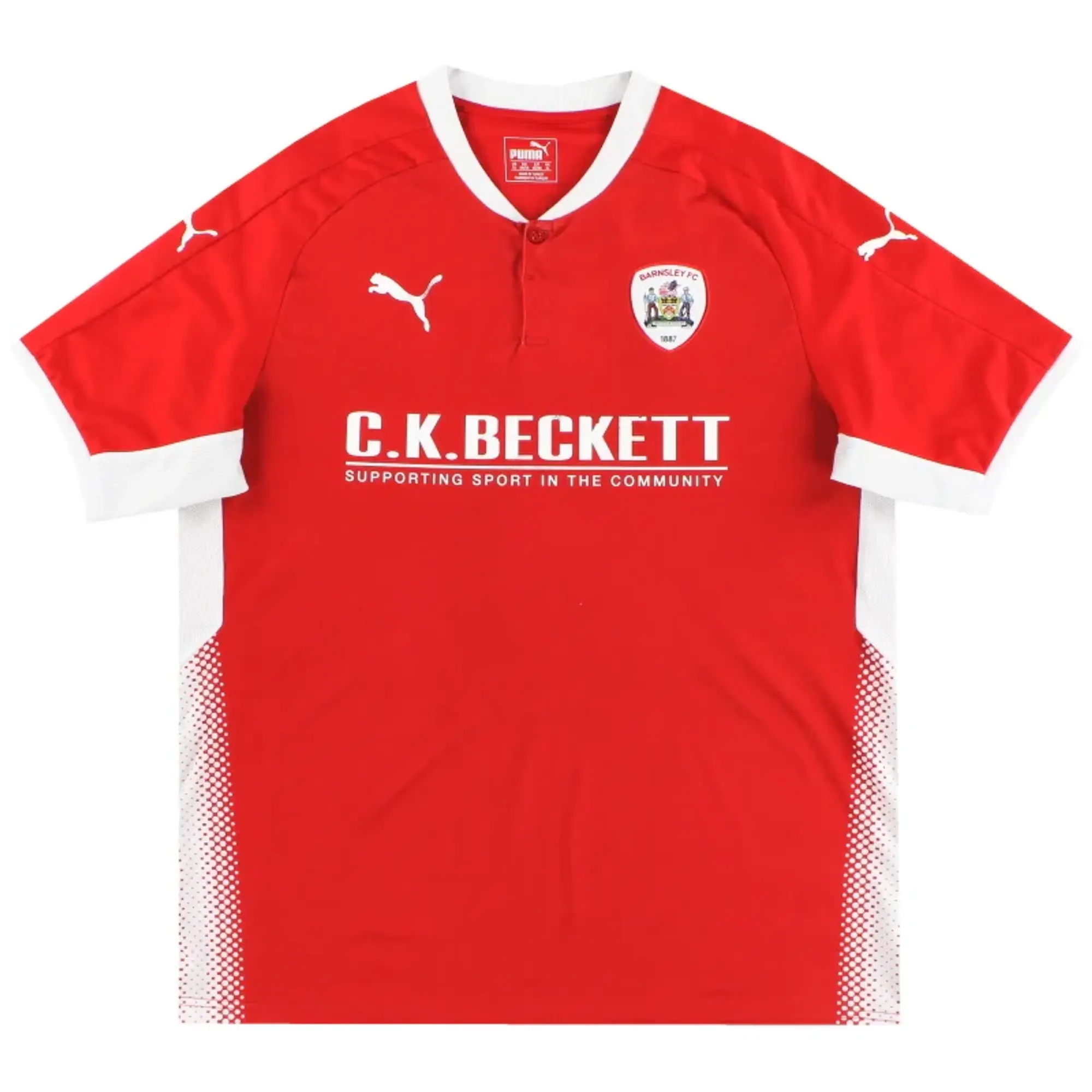 2017-18 Barnsley Puma Home Shirt XL - Barnsley / Very Good / XL