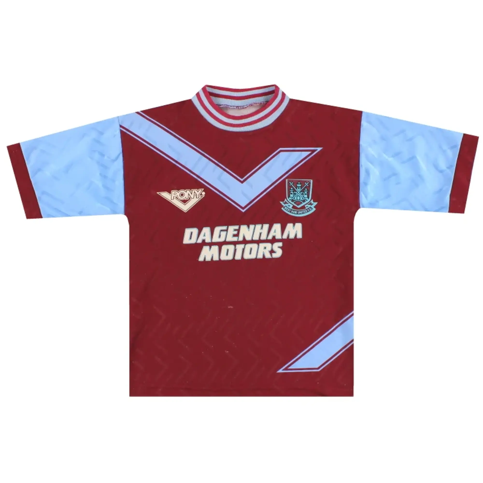 1993-95 West Ham Pony Home Shirt Y - West Ham / Good / Youth