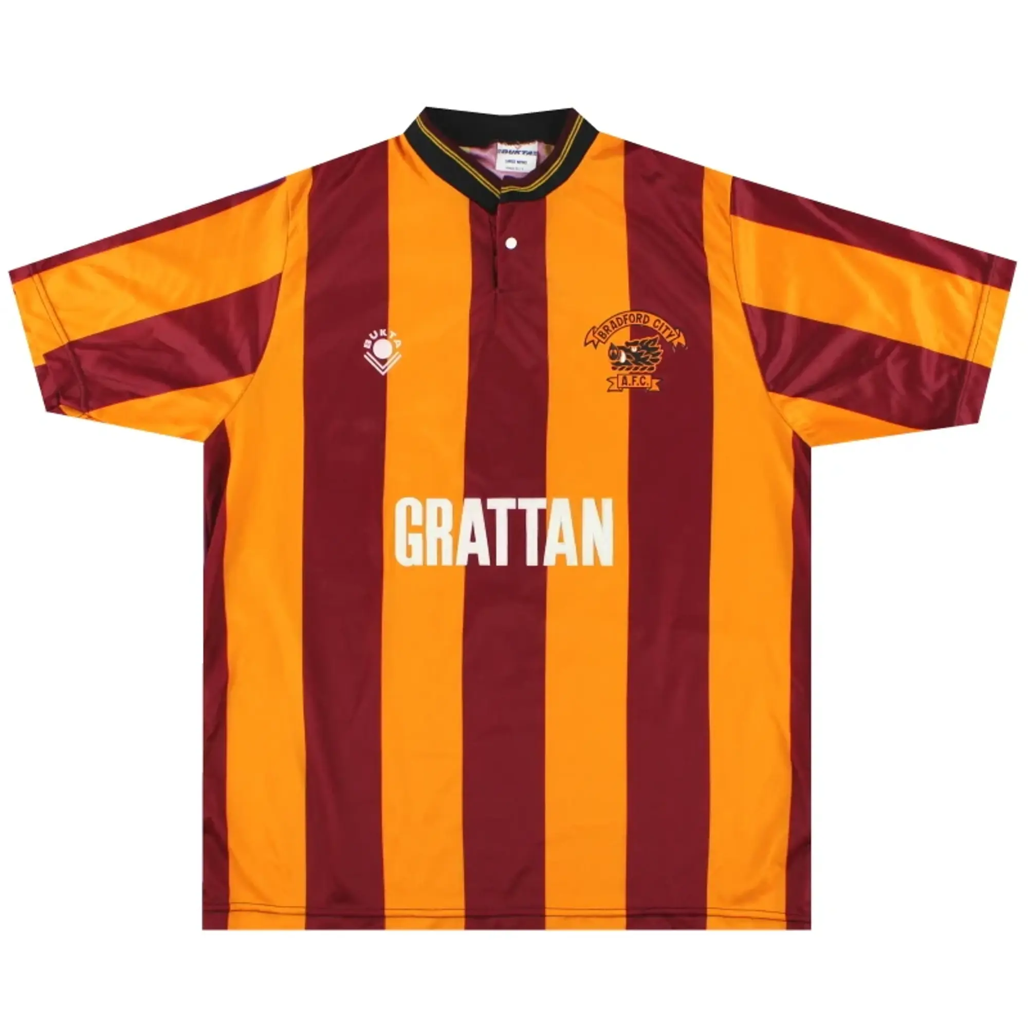 1988-90 Bradford City Bukta Home Shirt L - Bradford City / Excellent / Large