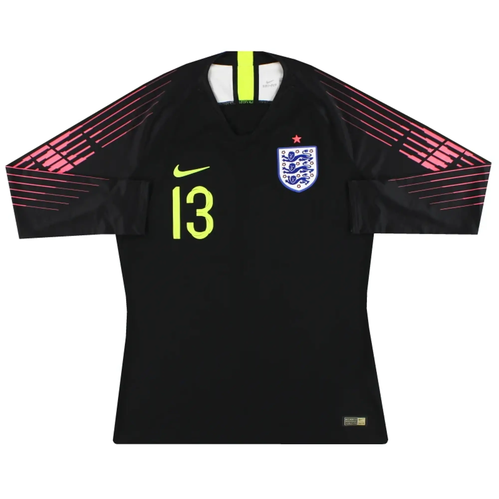 2018-20 England Nike Player Issue Goalkeeper Shirt #13 *As New* L - England / As New / Large