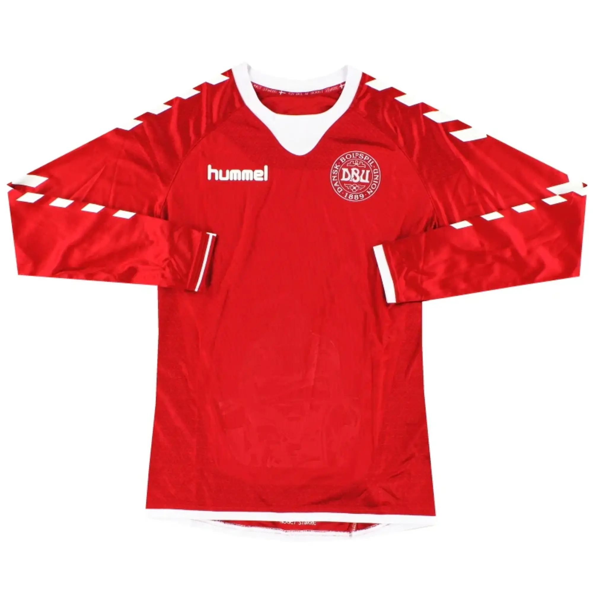 2016-17 Denmark Hummel Home Shirt L/S *As New* L.Boys - Denmark / As New / Youth