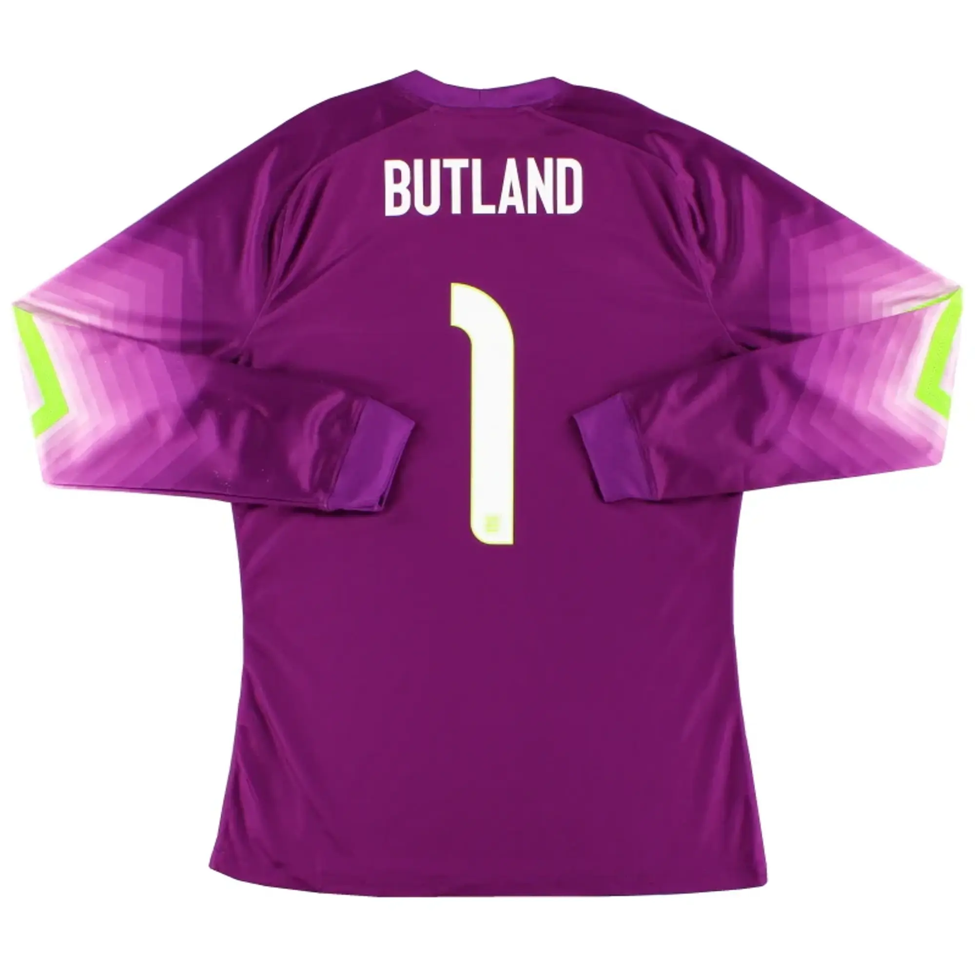 2014-15 England Player Issue Goalkeeper Shirt Butland #1 L - England / Very Good / Large