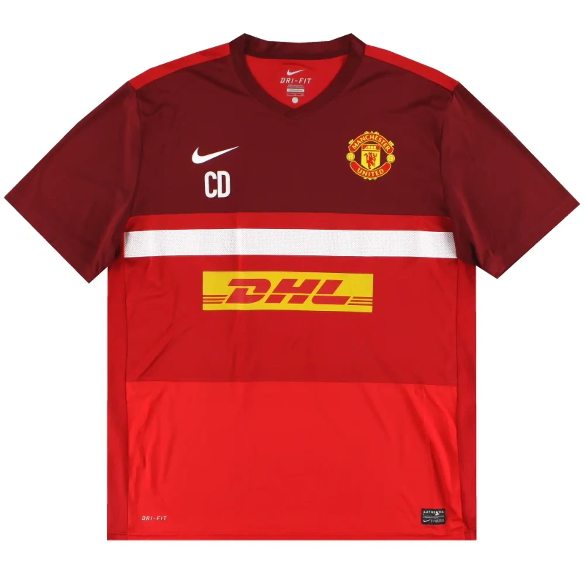 2011-12 Manchester United Nike Worn Training Shirt 'CD' XL - Manchester United / Excellent / XL