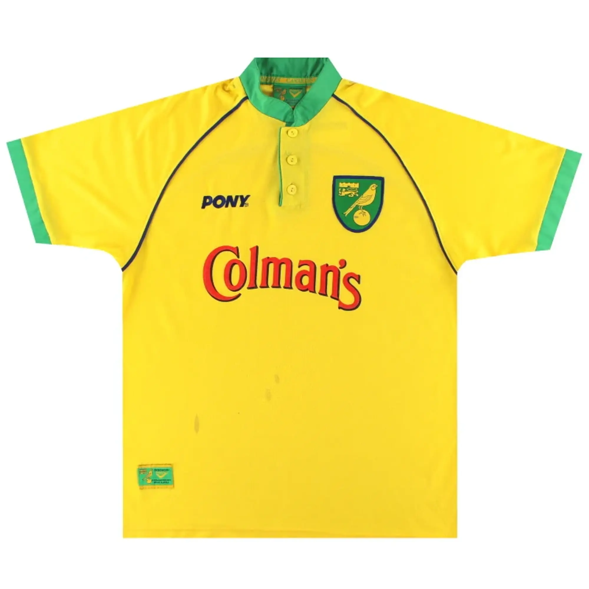 1997-99 Norwich City Pony Home Shirt M - Norwich City / Excellent / Medium