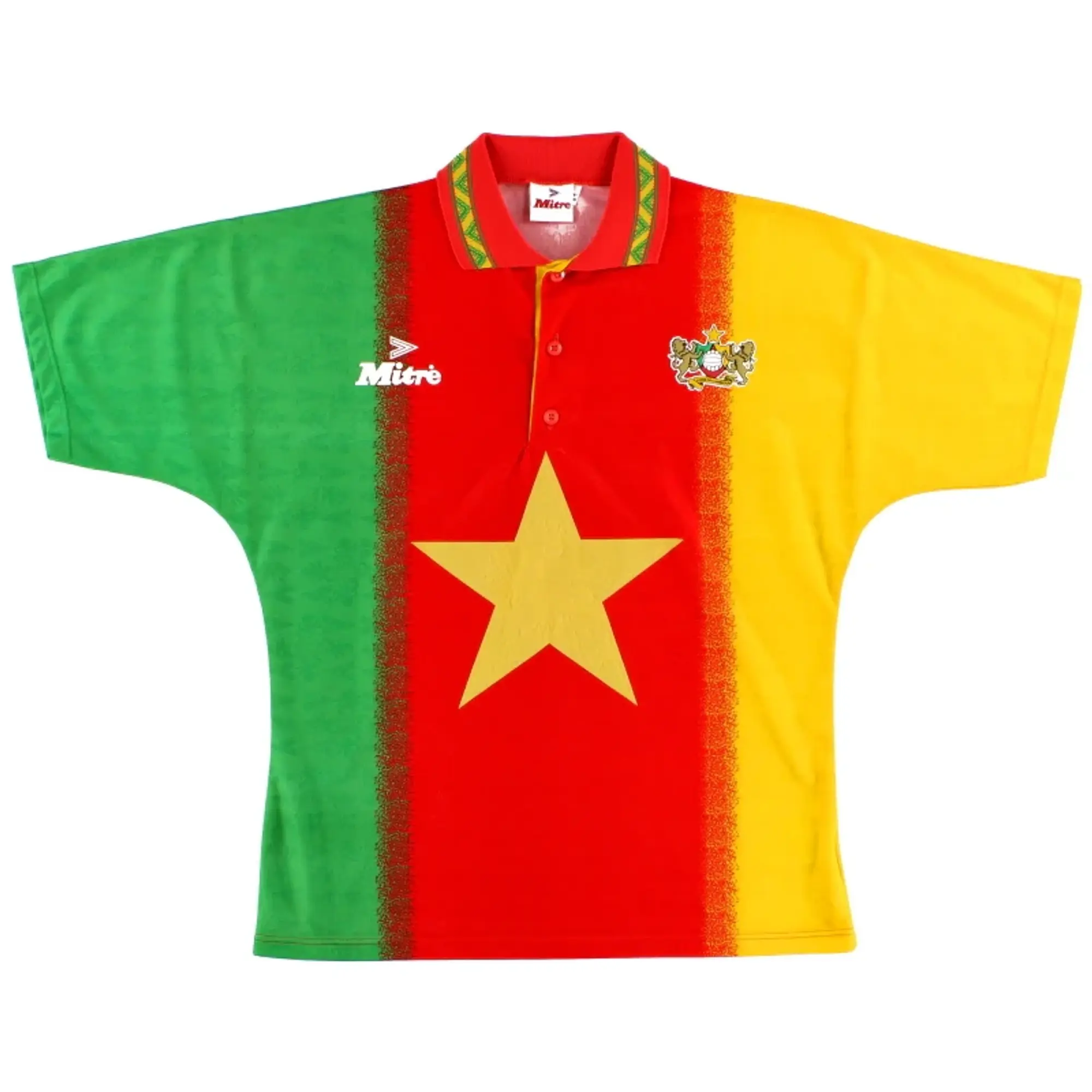 1994-95 Cameroon Mitre Home Shirt L - Cameroon / Excellent / Large