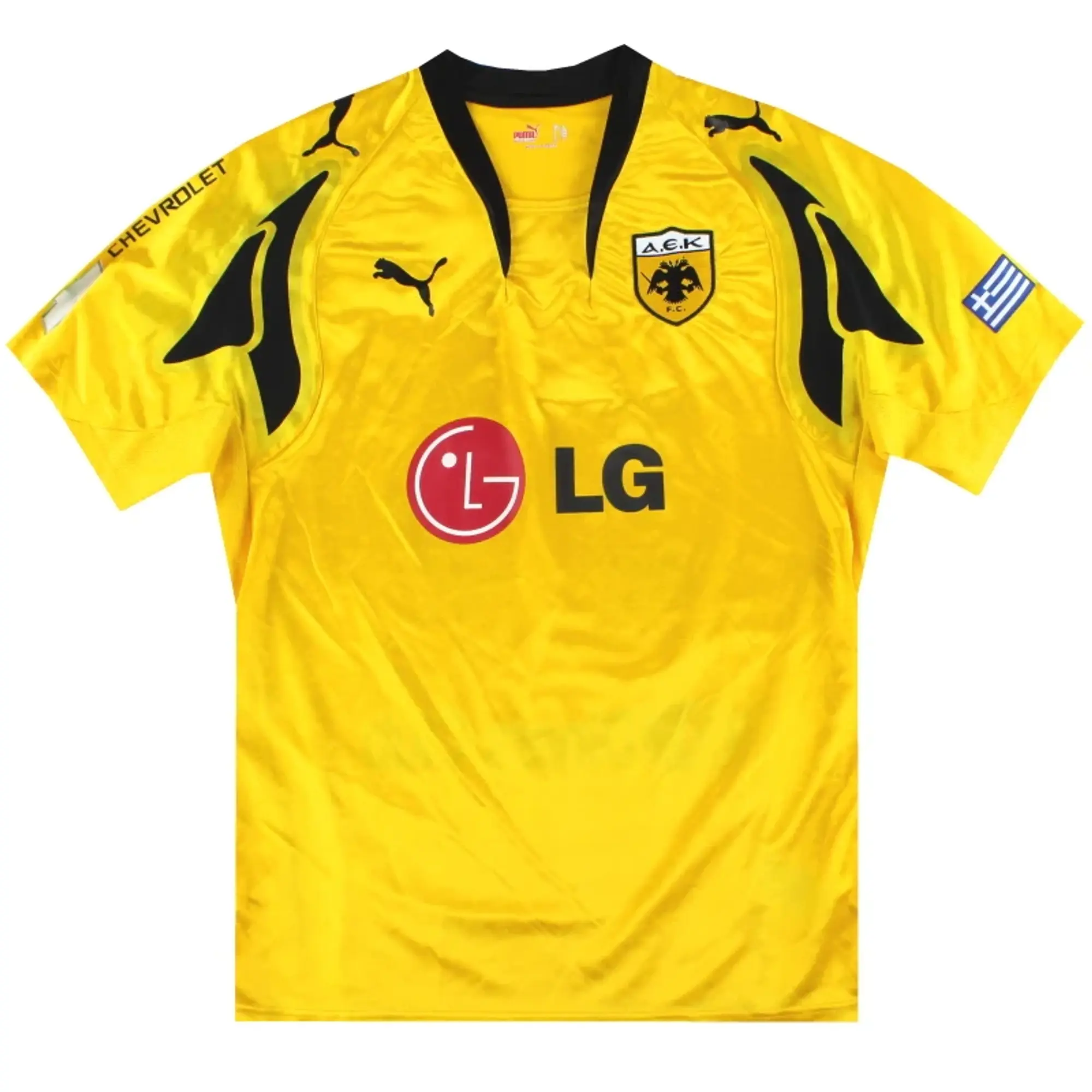 2007-08 AEK Athens Puma Home Shirt L - Other Greek Clubs / Excellent / Large