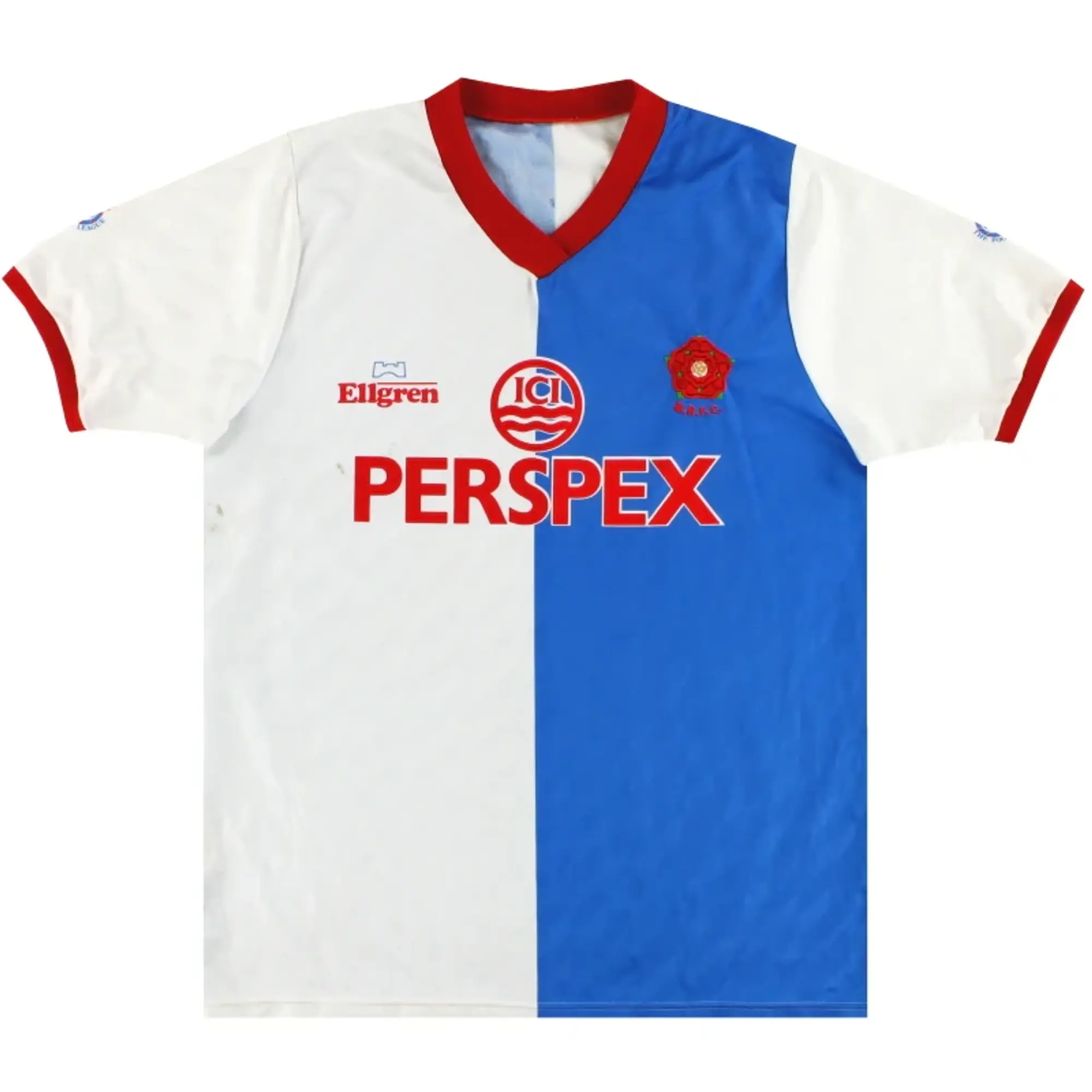 1988-89 Blackburn Ellgren Home Shirt M - Blackburn Rovers / Excellent / Medium