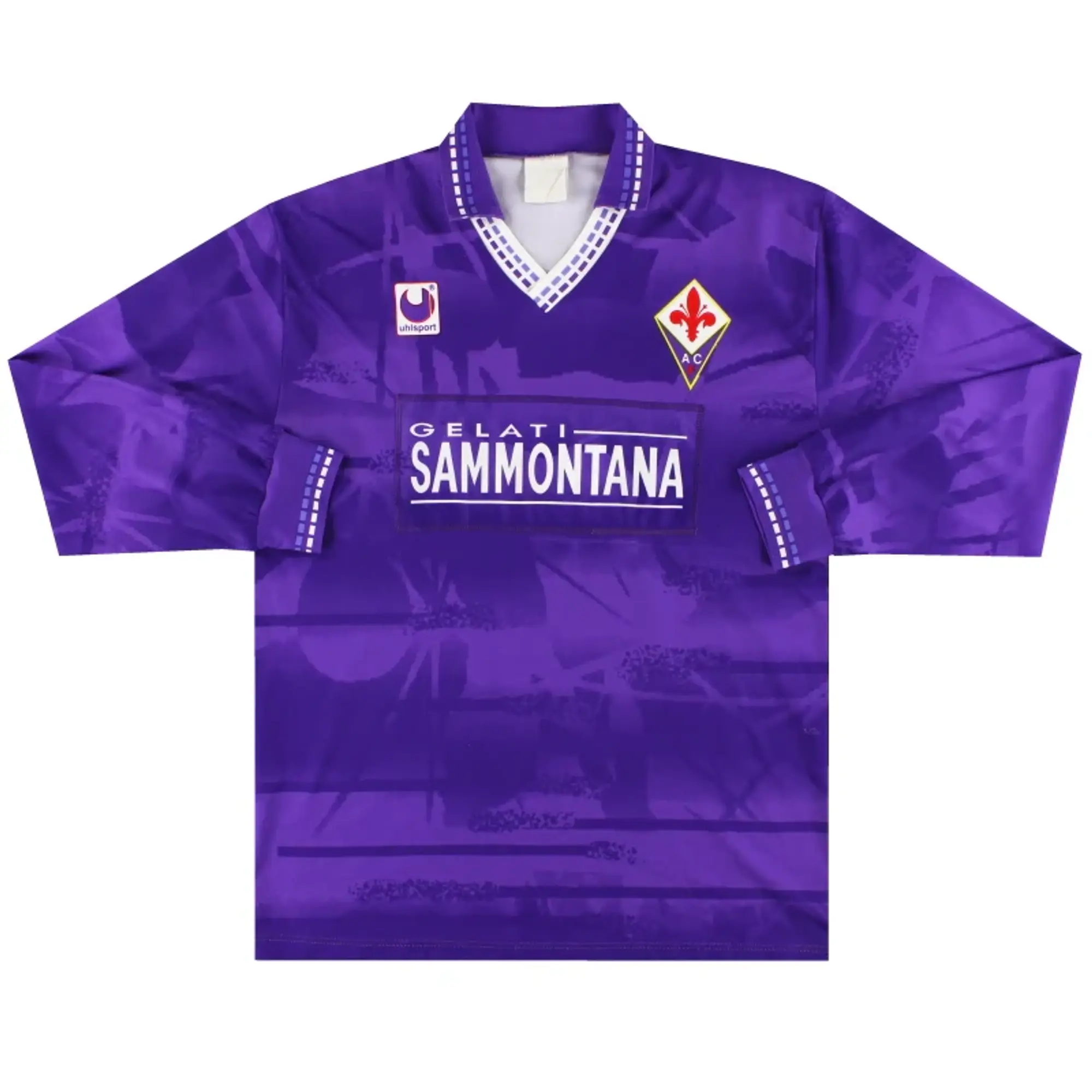 1994-95 Fiorentina Uhlsport Player Issue Home Shirt L/S L - Fiorentina / Excellent / Large