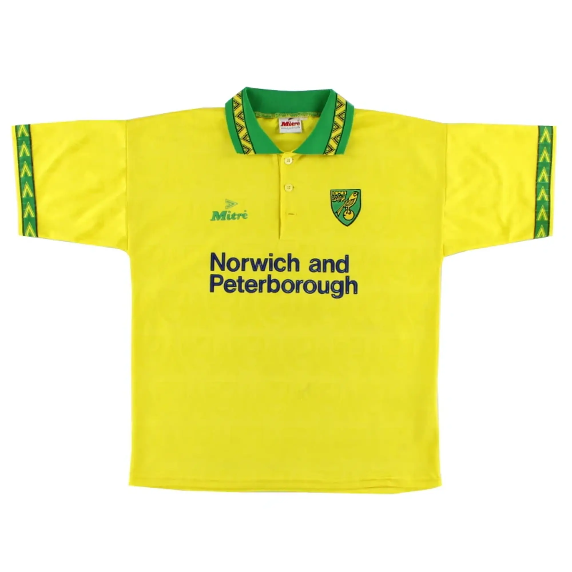 1994-96 Norwich City Mitre Home Shirt S - Norwich City / Excellent / Small