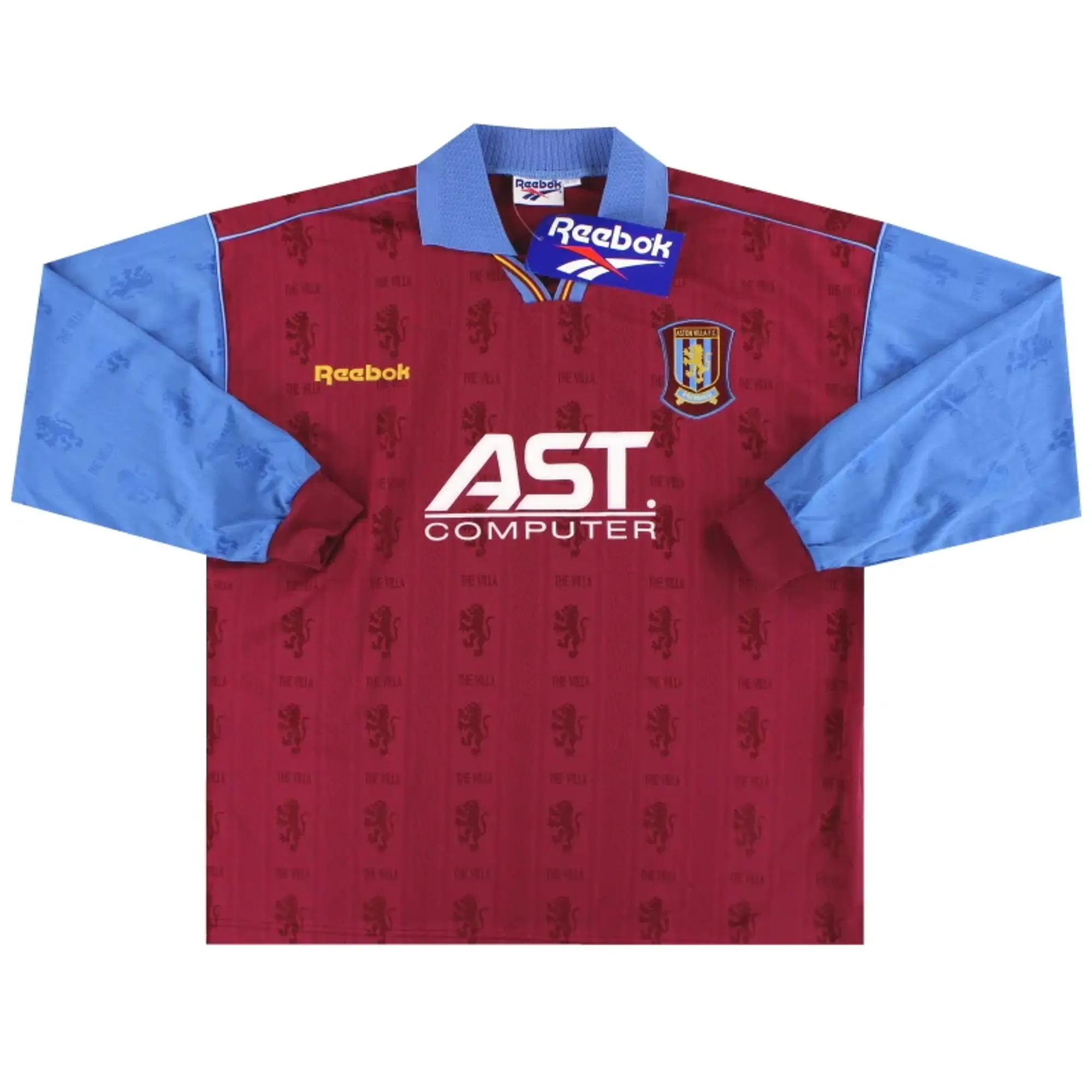 1995-97 Aston Villa Reebok Player Issue Home Shirt L/S *w/tags* XXL - Aston Villa / w/tags / XXL