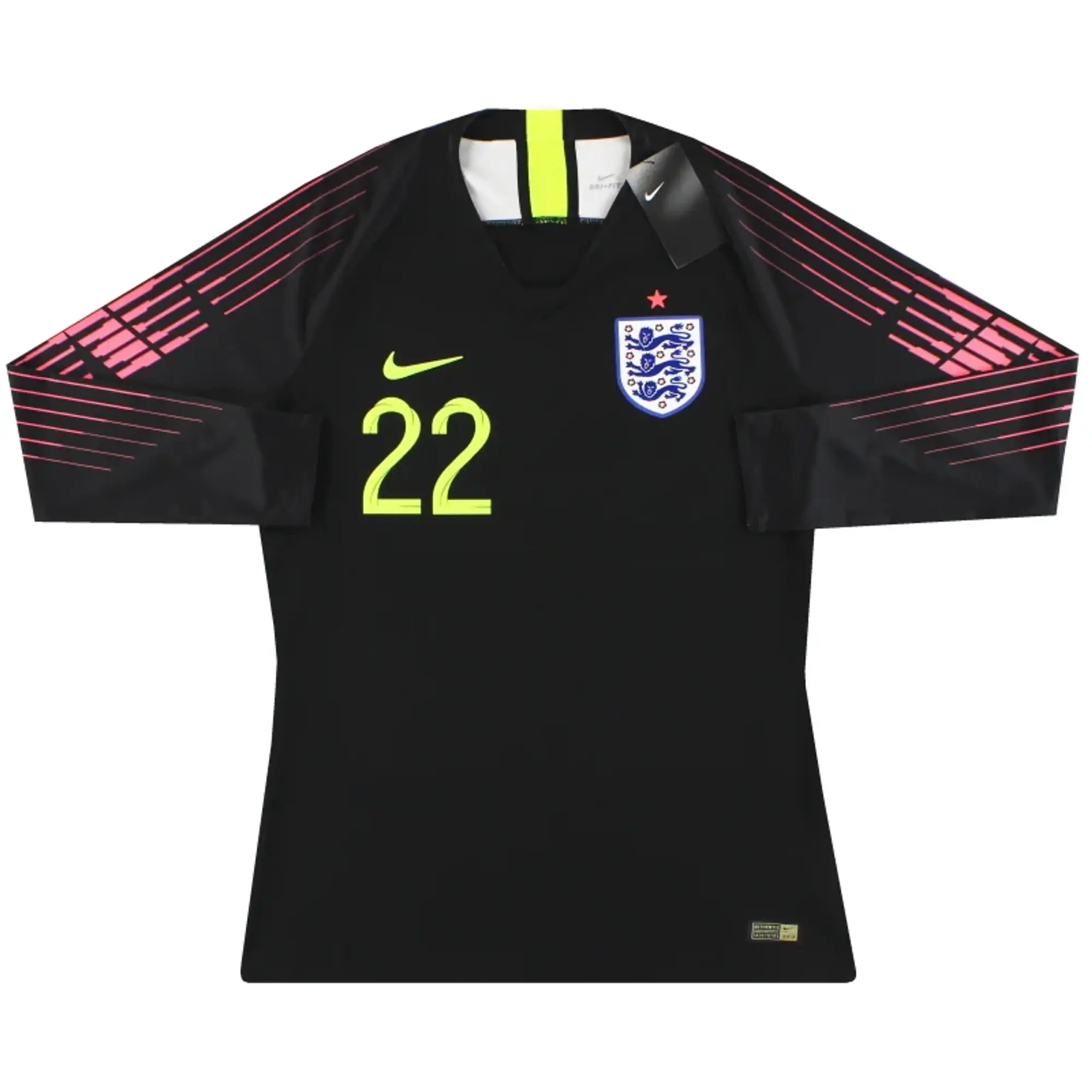 2018-20 England Nike Player Issue Goalkeeper Shirt #22 *w/tags* L - England / w/tags / Large
