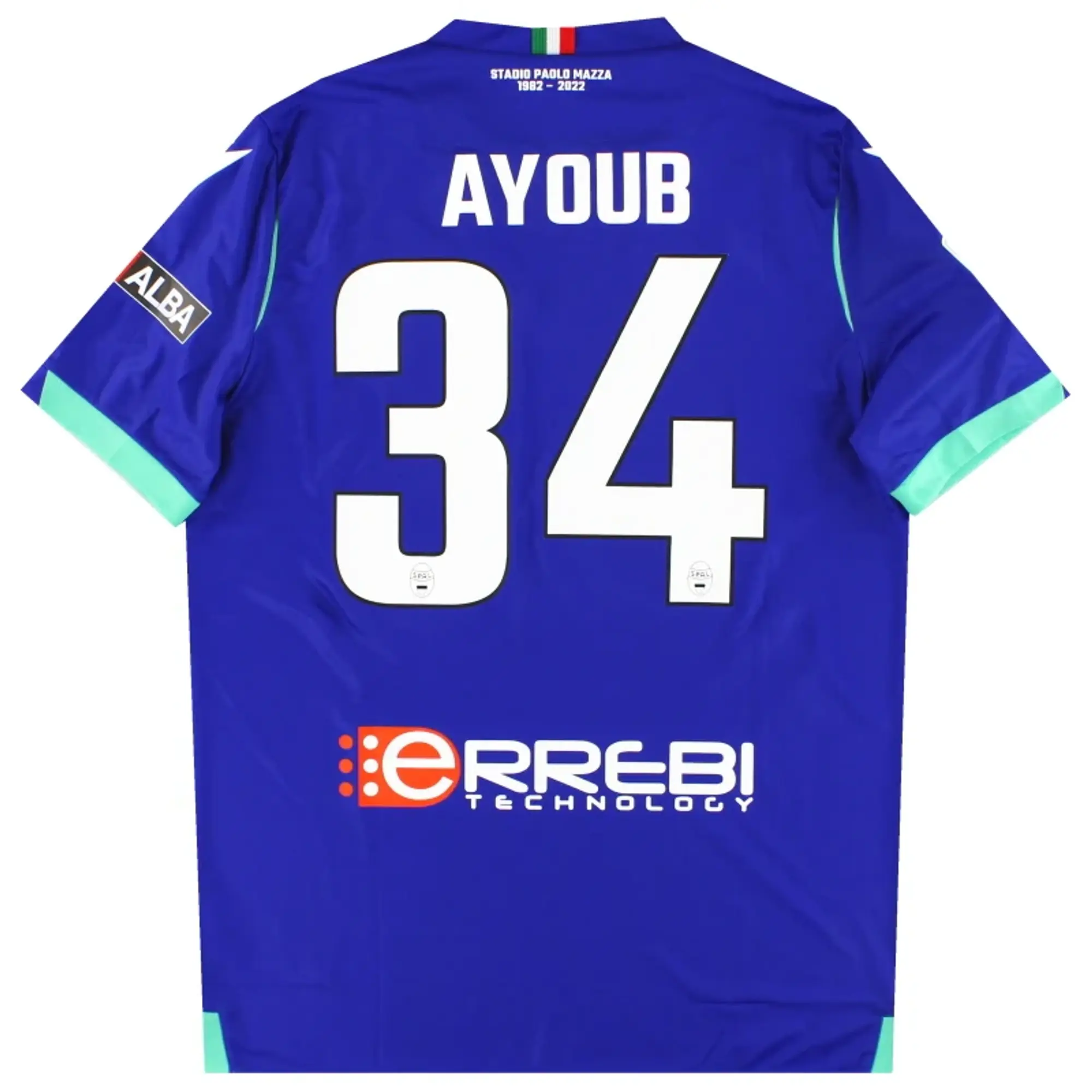 2022-23 SPAL Macron Player Issue Third Shirt Ayoub #34 *As New* L - Other Italian Clubs / As New / Large