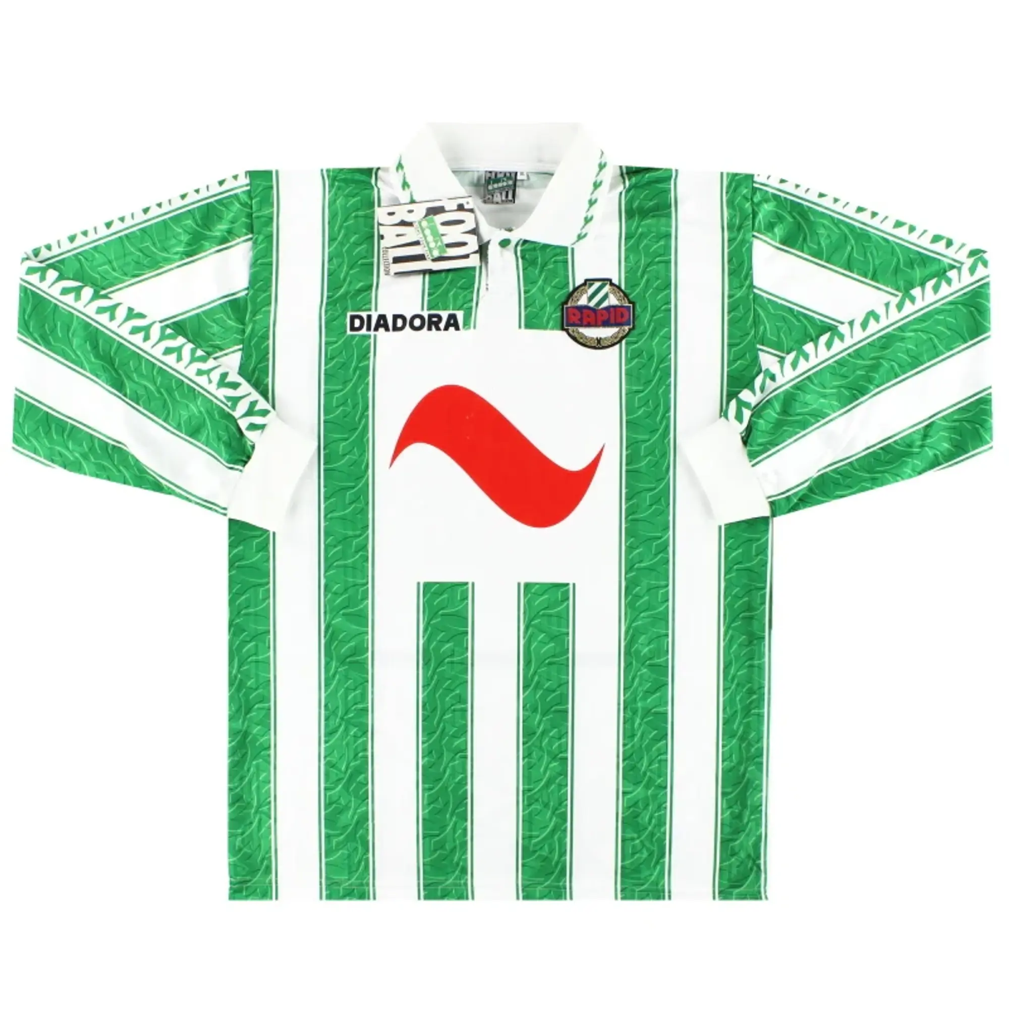 1994-95 Rapid Vienna Diadora Home Shirt L/S *w/tags* XL - Other European Clubs / w/tags / XL