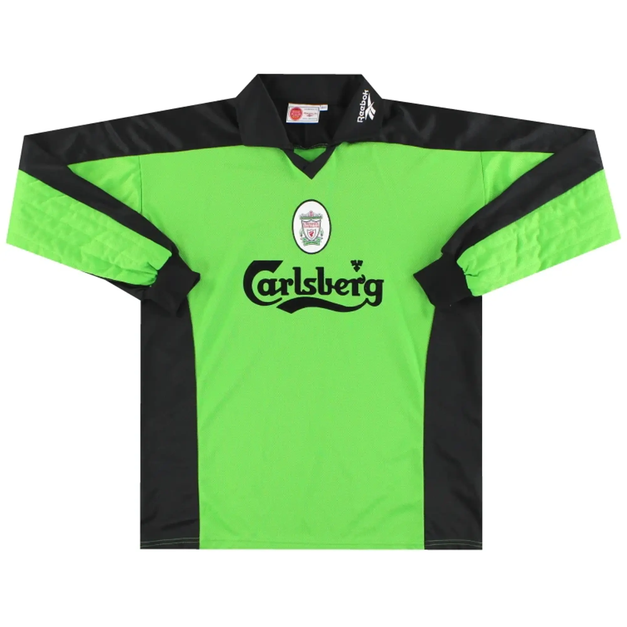 1997-98 Liverpool Reebok Goalkeeper Shirt *Mint* M - Liverpool / Mint / Medium