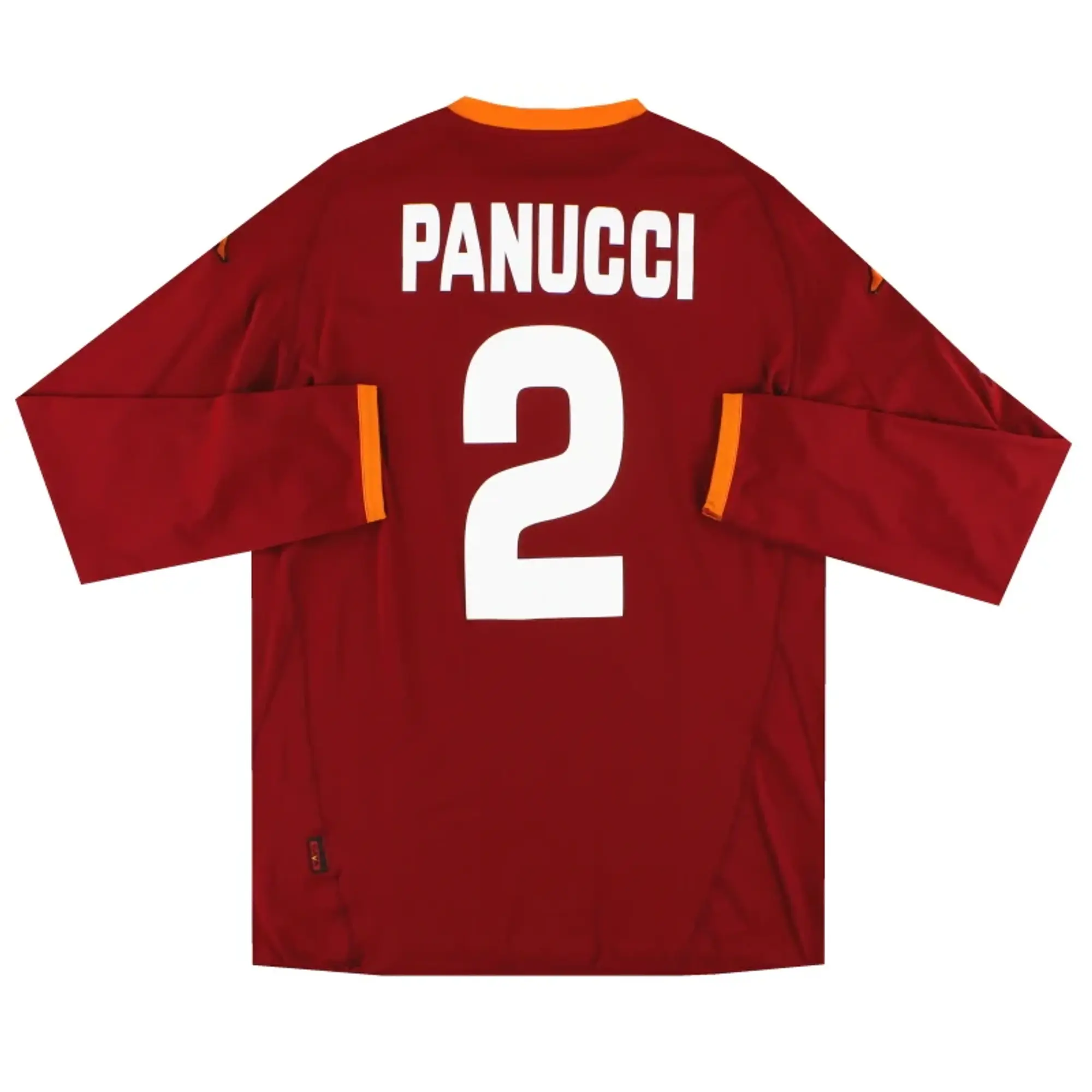 2007-08 Roma Kappa PI Home Shirt De Panucci #2 L/S *As New* XXL - Roma / As New / XXL