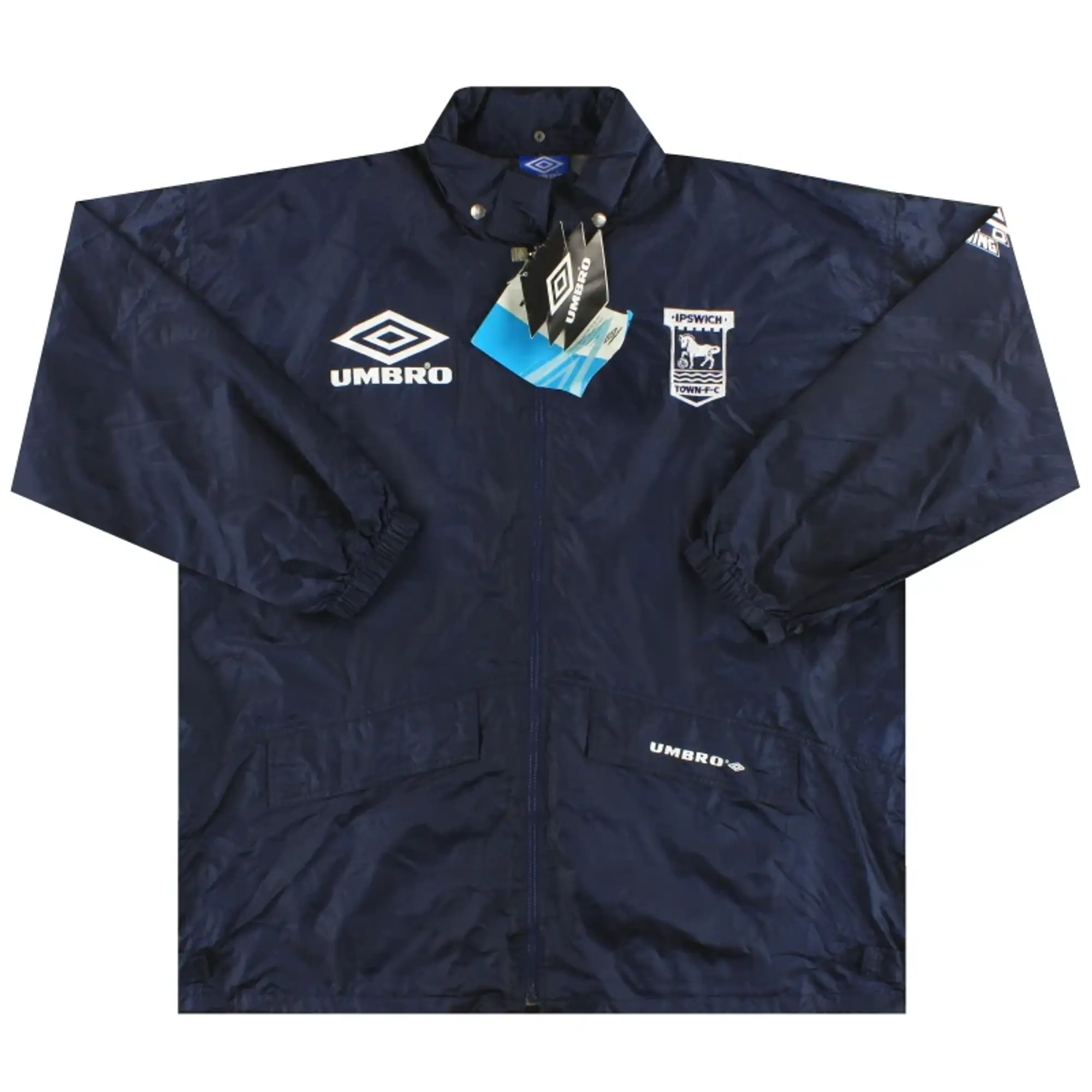 1994-95 Ipswich Umbro Lightweight Hooded Rain Jacket *w/tags* XXL - Ipswich / w/tags / XXL
