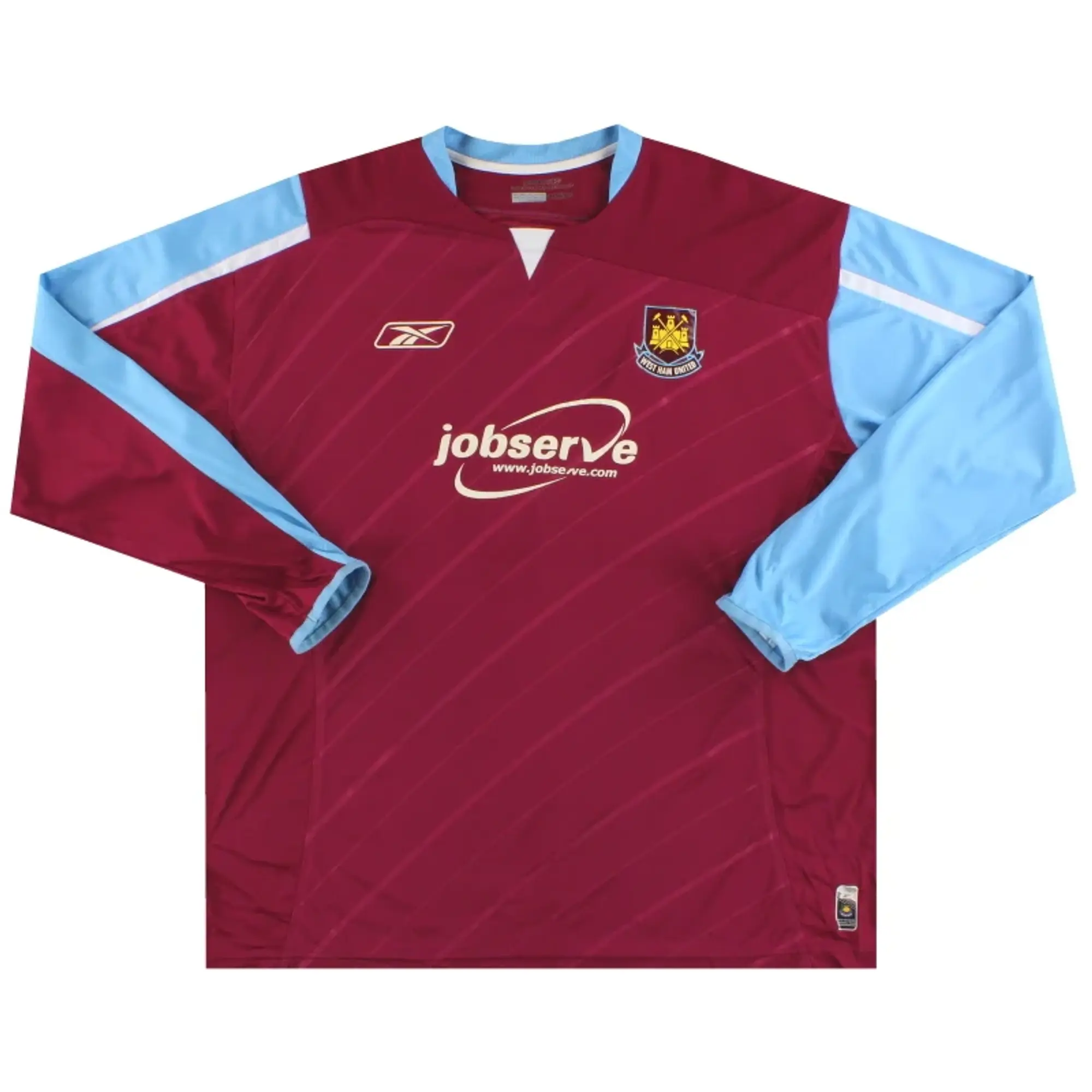 2005-07 West Ham Reebok Home Shirt L/S XXL - West Ham / Very good / XXL