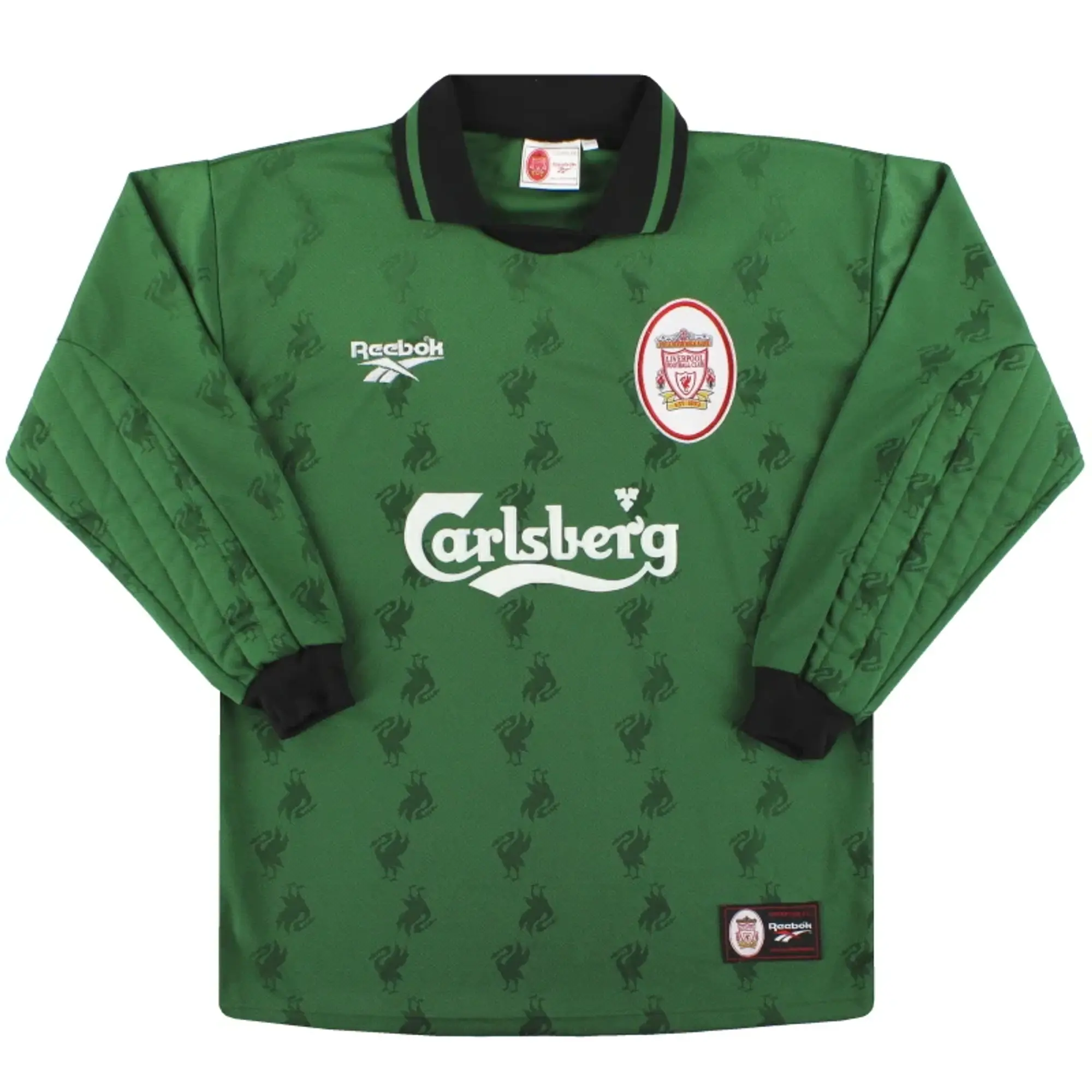 1996-97 Liverpool Reebok Goalkeeper Shirt *Mint* S - Liverpool / Mint / Small