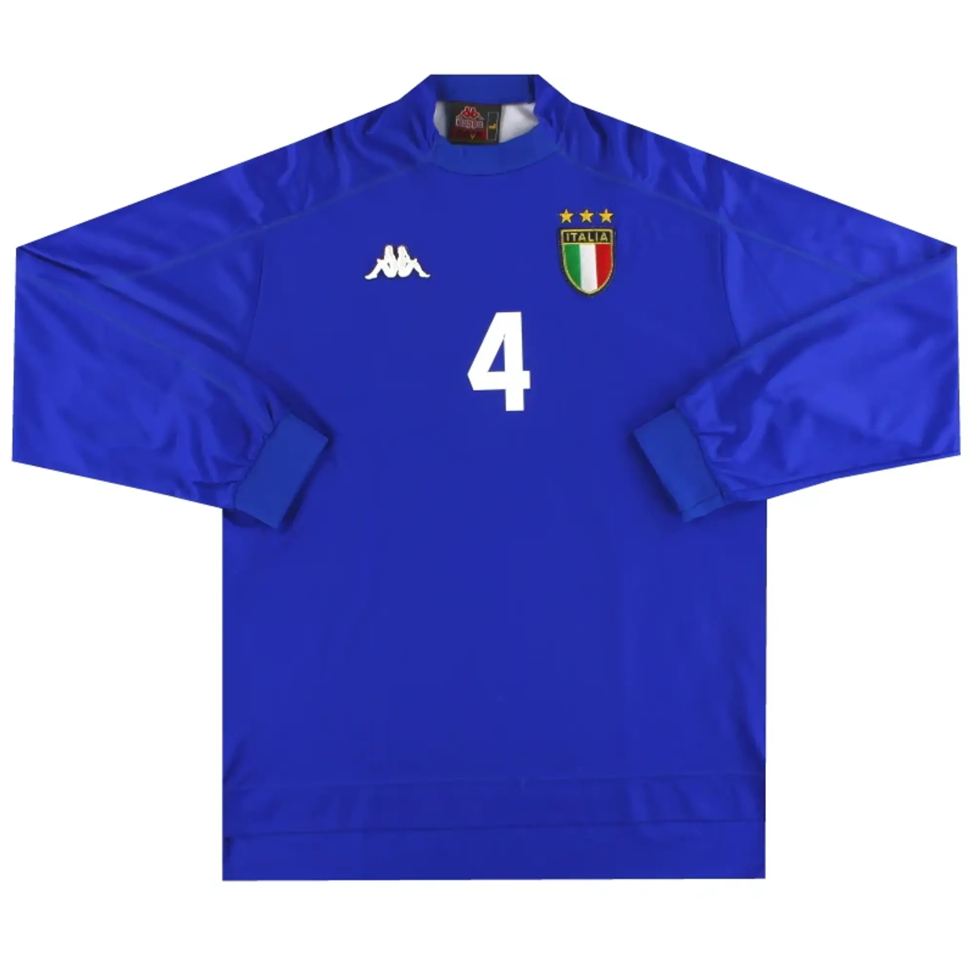 1998-99 Italy Match Issue Home Shirt #4 L/S L - Italy / Very Good / Large