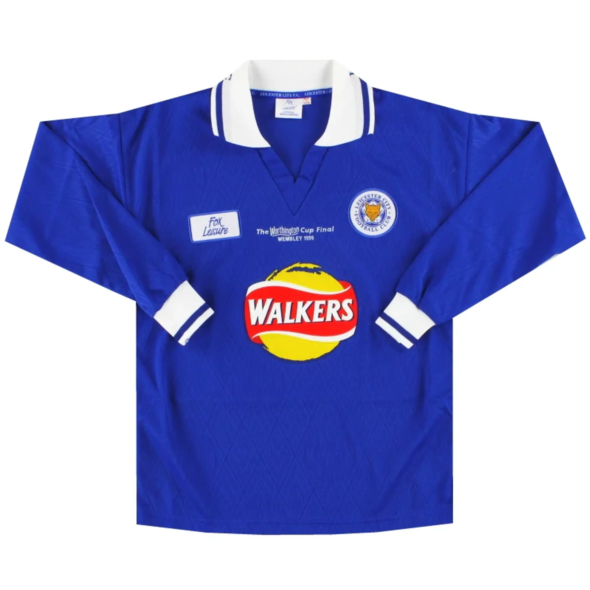 1999 Leicester Fox Leisure 'Worthington Cup Final' Home Shirt L/S *Mint* S - Leicester City / Mint / Small