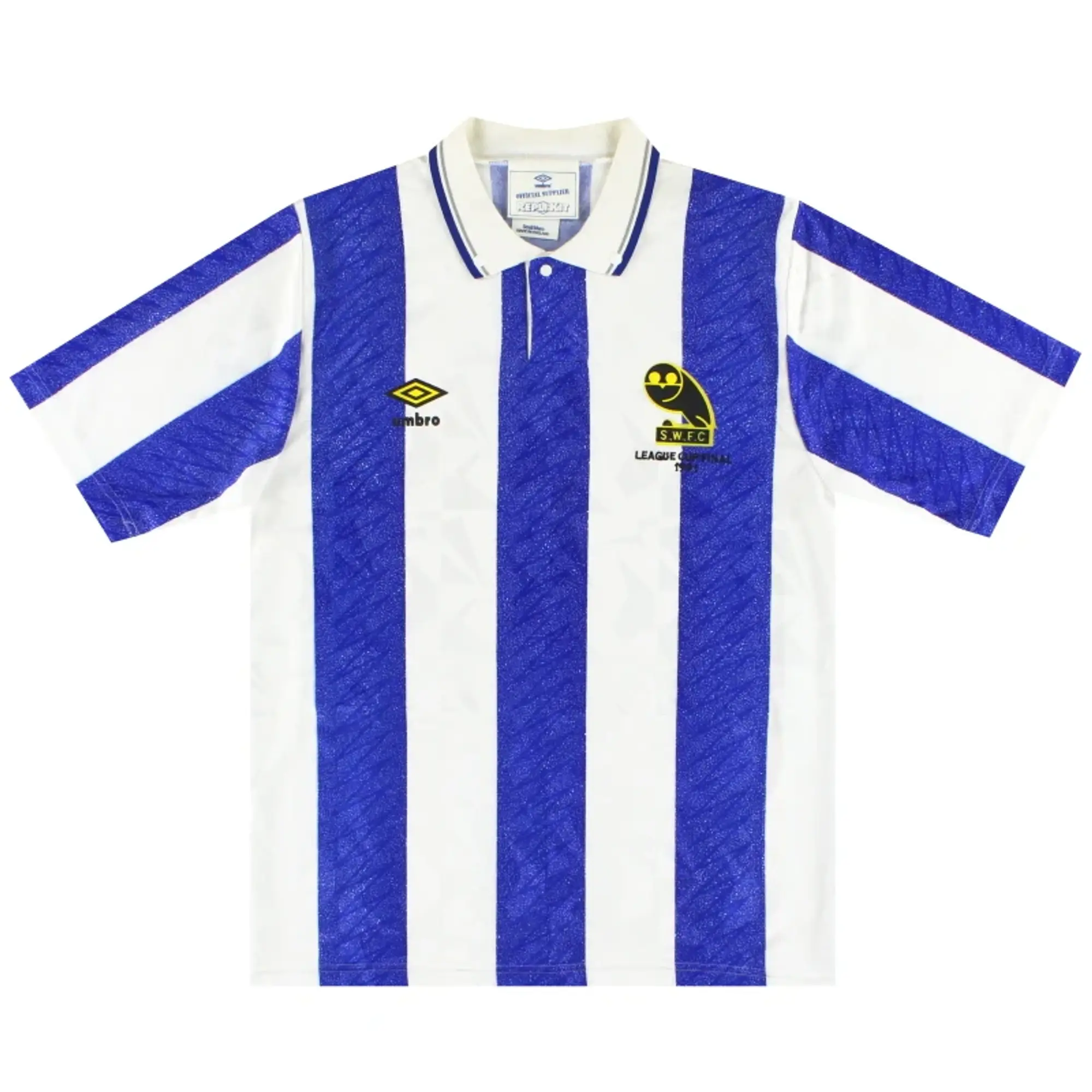 1991 Sheffield Wednesday Umbro 'League Cup Final' Home Shirt S - Sheffield Wednesday / Excellent / Small