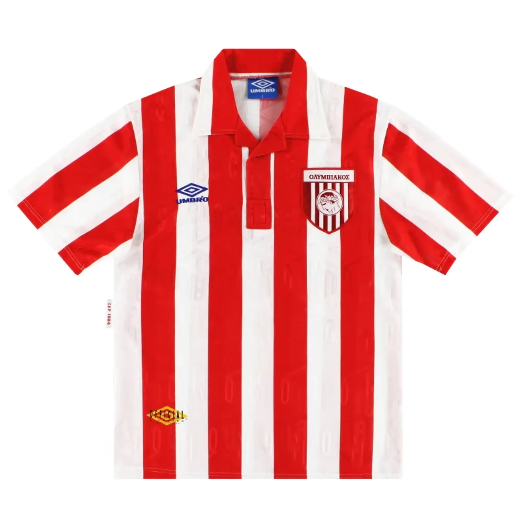 1992-93 Olympiakos Umbro Home Shirt S - Olympiakos / Excellent / Small