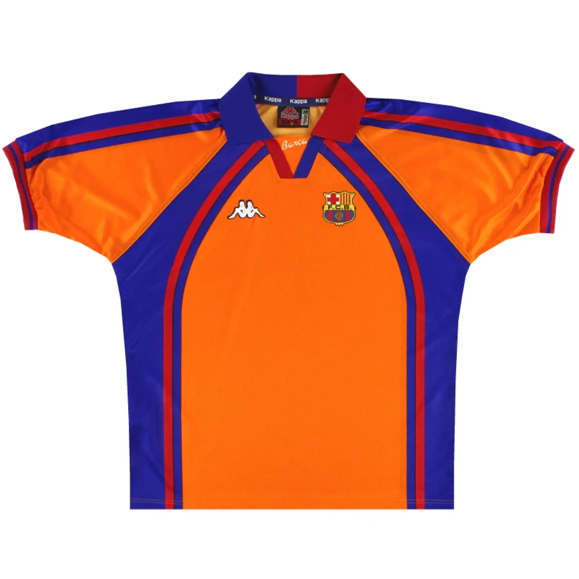 1997-98 Barcelona Kappa European Away Shirt *Mint* M - Barcelona / Mint / Medium